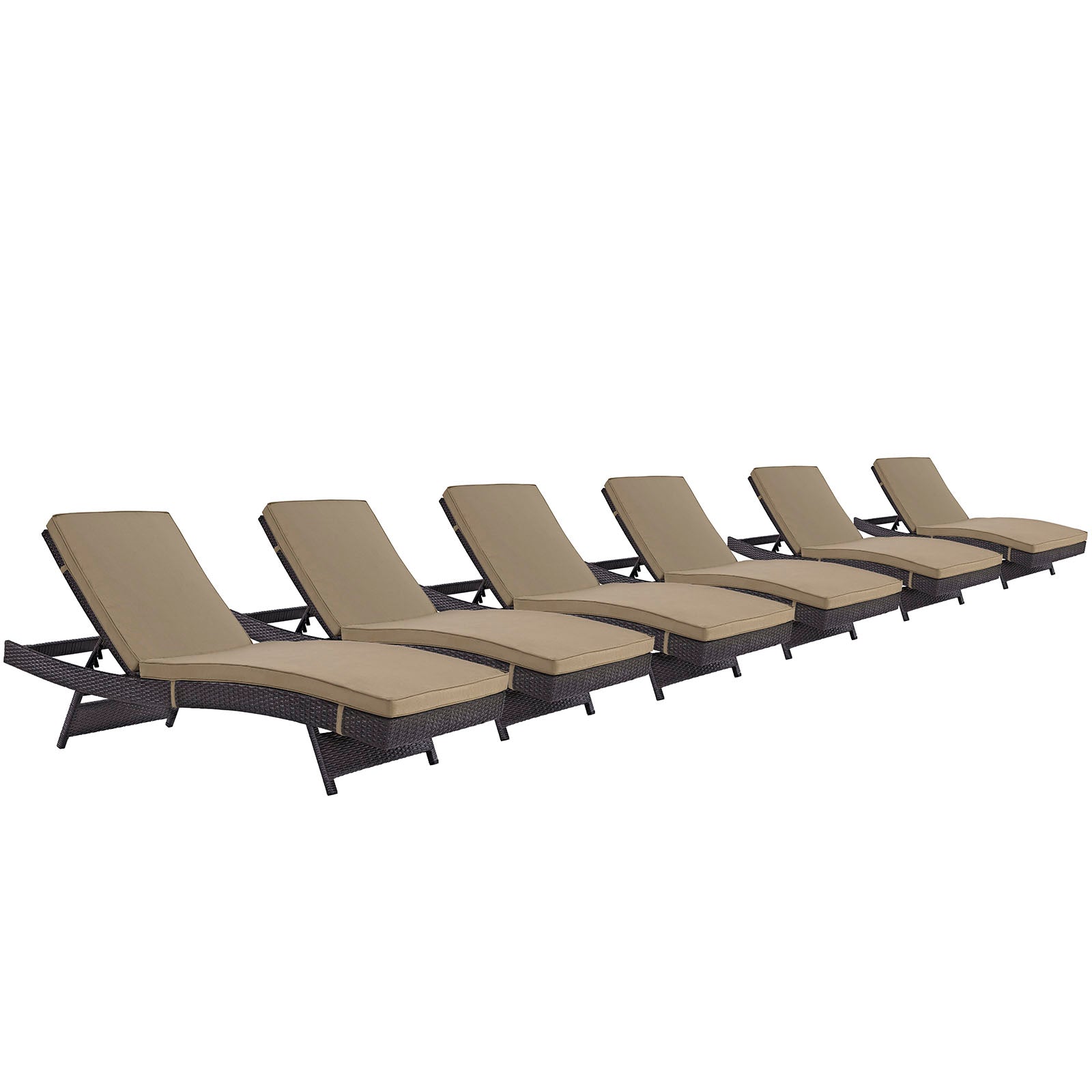 Convene Chaise Outdoor Patio Set of 6-Outdoor Set-Modway-Wall2Wall Furnishings