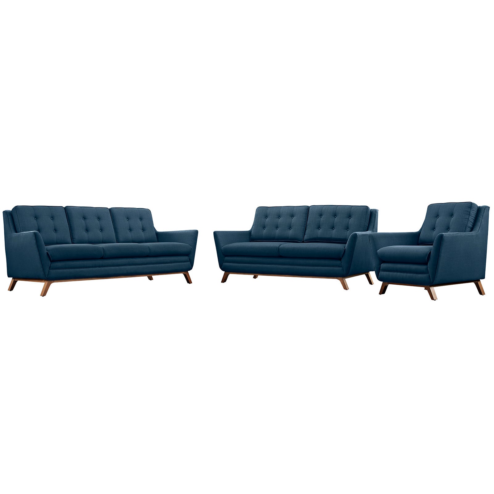 Beguile Living Room Set Upholstered Fabric Set of 3-Sofa Set-Modway-Wall2Wall Furnishings