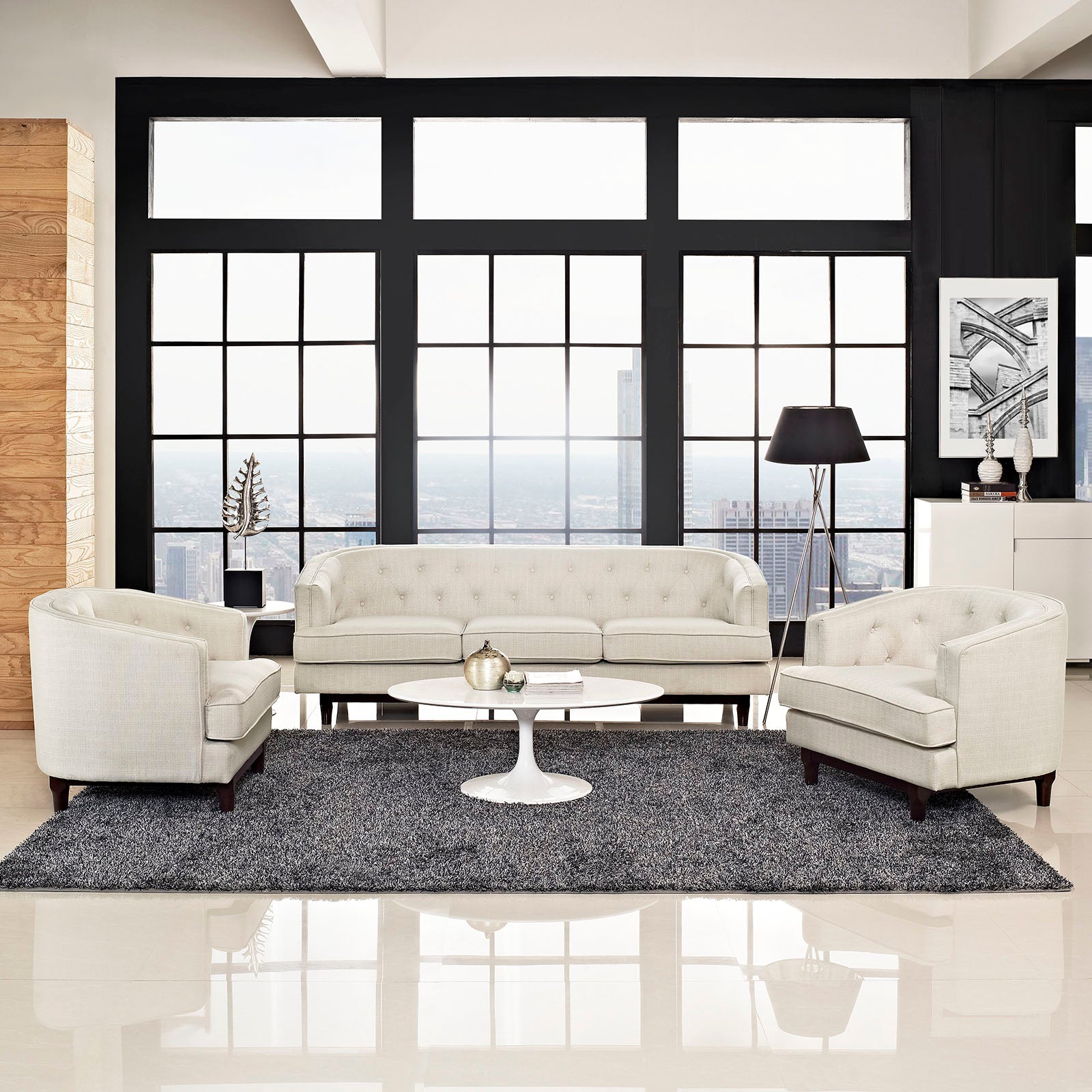 Coast Living Room Set Set of 3-Sofa Set-Modway-Wall2Wall Furnishings