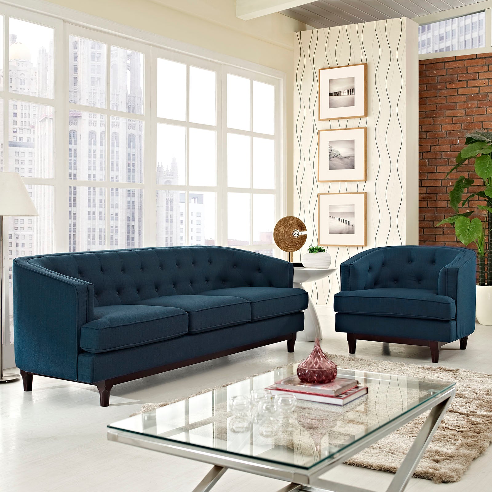 Coast Living Room Set Set of 2-Sofa Set-Modway-Wall2Wall Furnishings