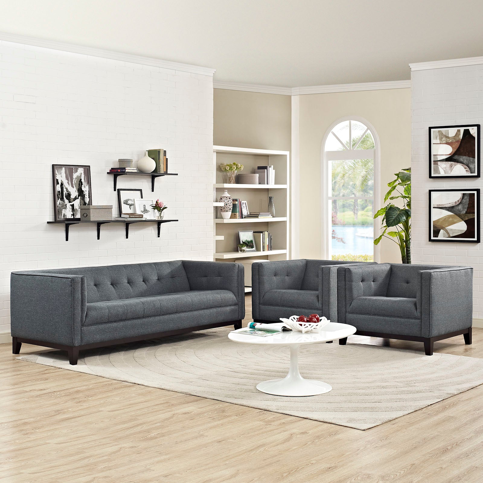 Serve Living Room Set Set of 3-Sofa Set-Modway-Wall2Wall Furnishings