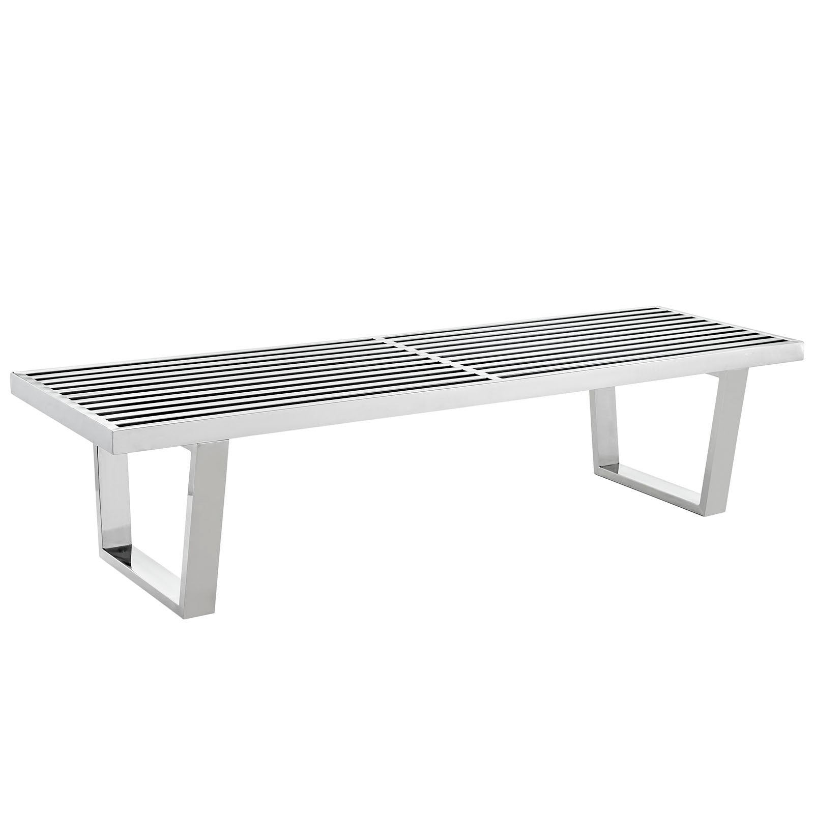 Sauna 5' Stainless Steel Bench-Bench-Modway-Wall2Wall Furnishings