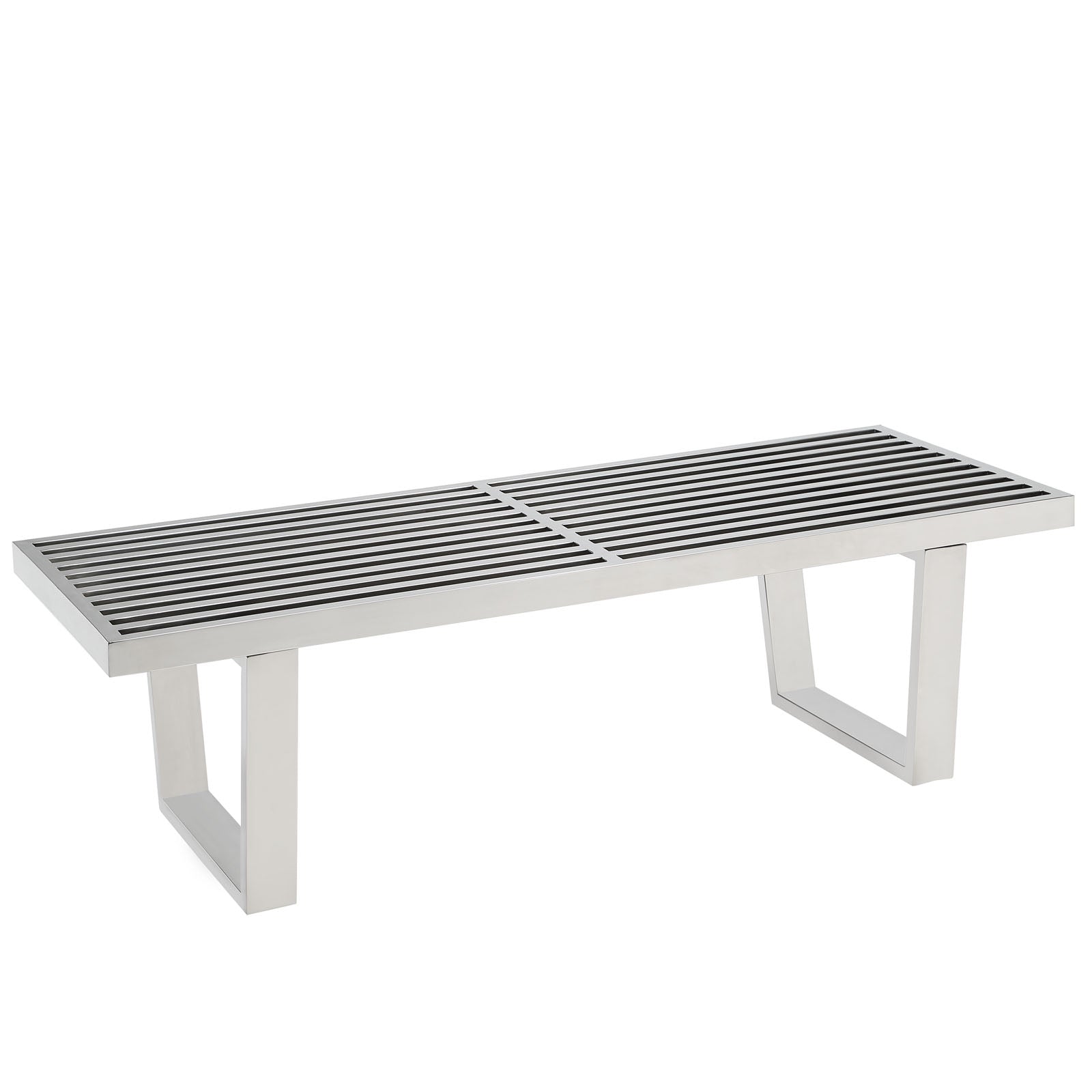 Sauna 4' Stainless Steel Bench-Bench-Modway-Wall2Wall Furnishings