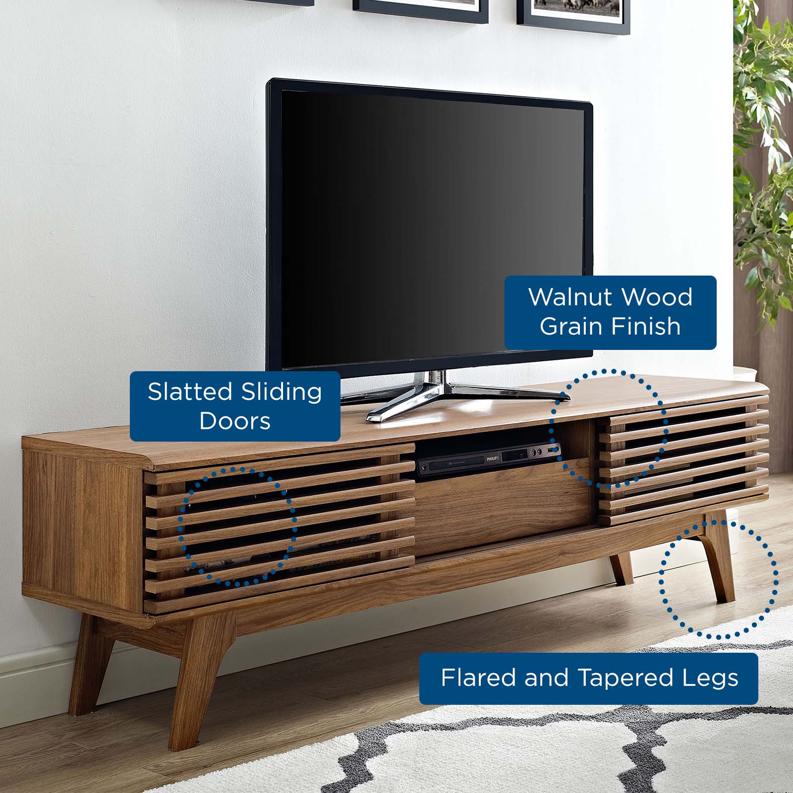 Render 59” TV Stand-TV Stand-Modway-Wall2Wall Furnishings