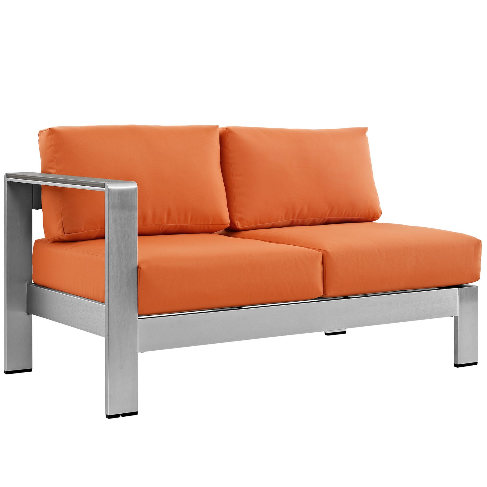 Shore 6 Piece Outdoor Patio Aluminum Sectional Sofa Set-Outdoor Set-Modway-Wall2Wall Furnishings