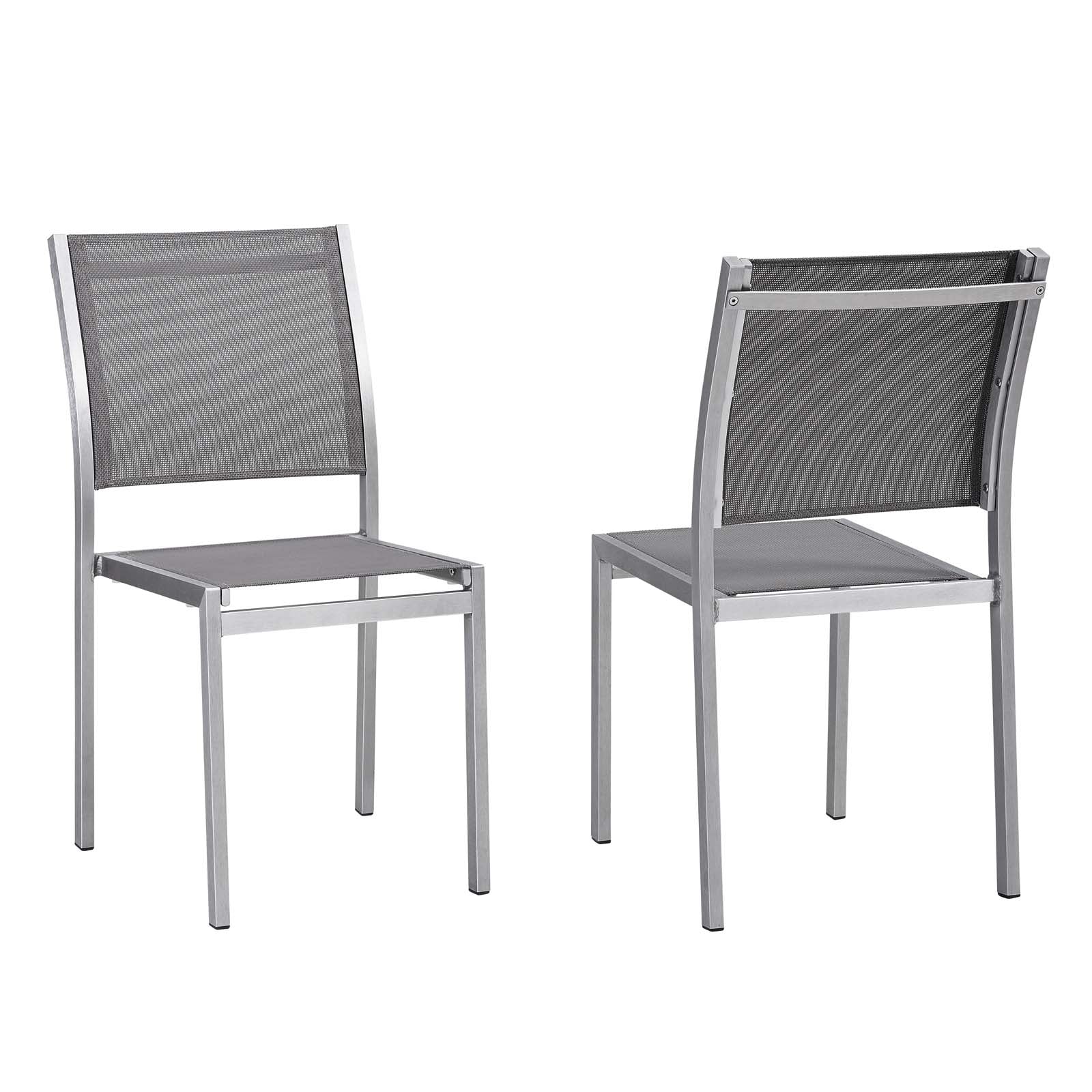 Shore Side Chair Outdoor Patio Aluminum Set of 2-Outdoor Set-Modway-Wall2Wall Furnishings
