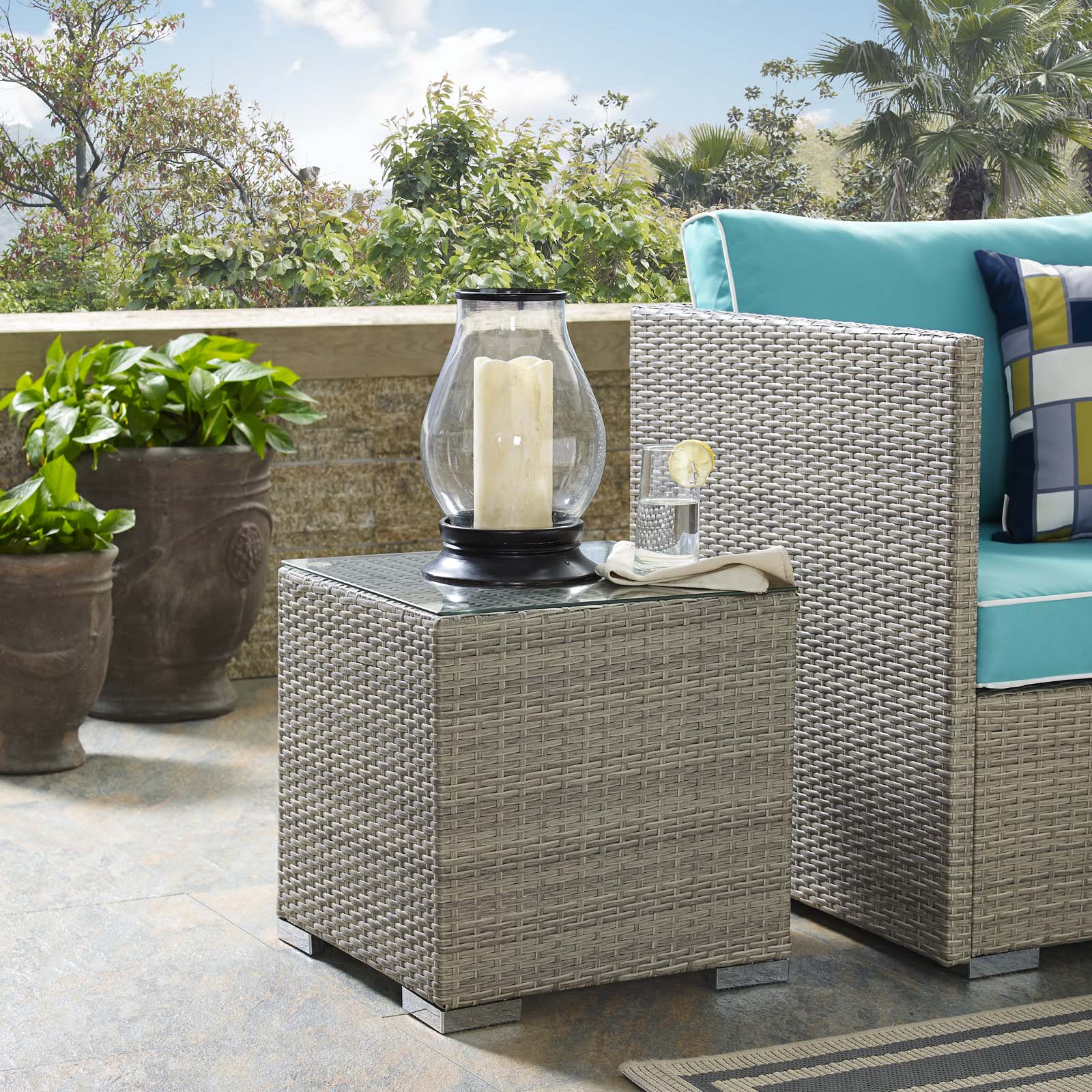 Repose Outdoor Patio Side Table-Outdoor Side Table-Modway-Wall2Wall Furnishings