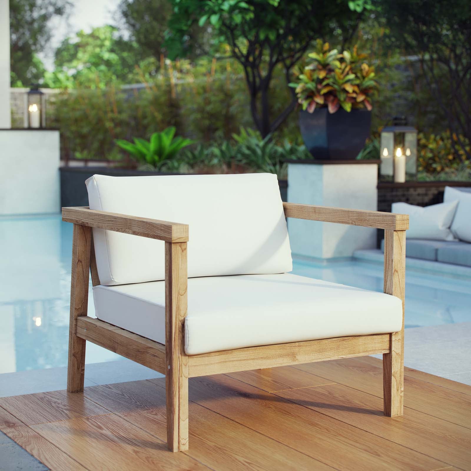 Bayport Outdoor Patio Teak Armchair-Outdoor Arm Chair-Modway-Wall2Wall Furnishings