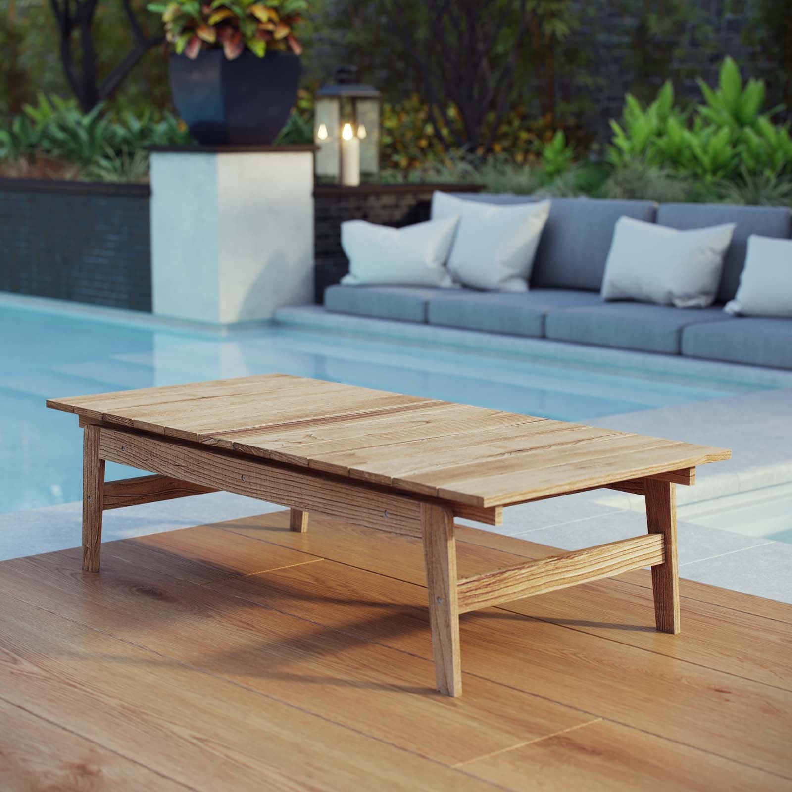 Bayport Outdoor Patio Teak Coffee Table-Outdoor Coffee Table-Modway-Wall2Wall Furnishings