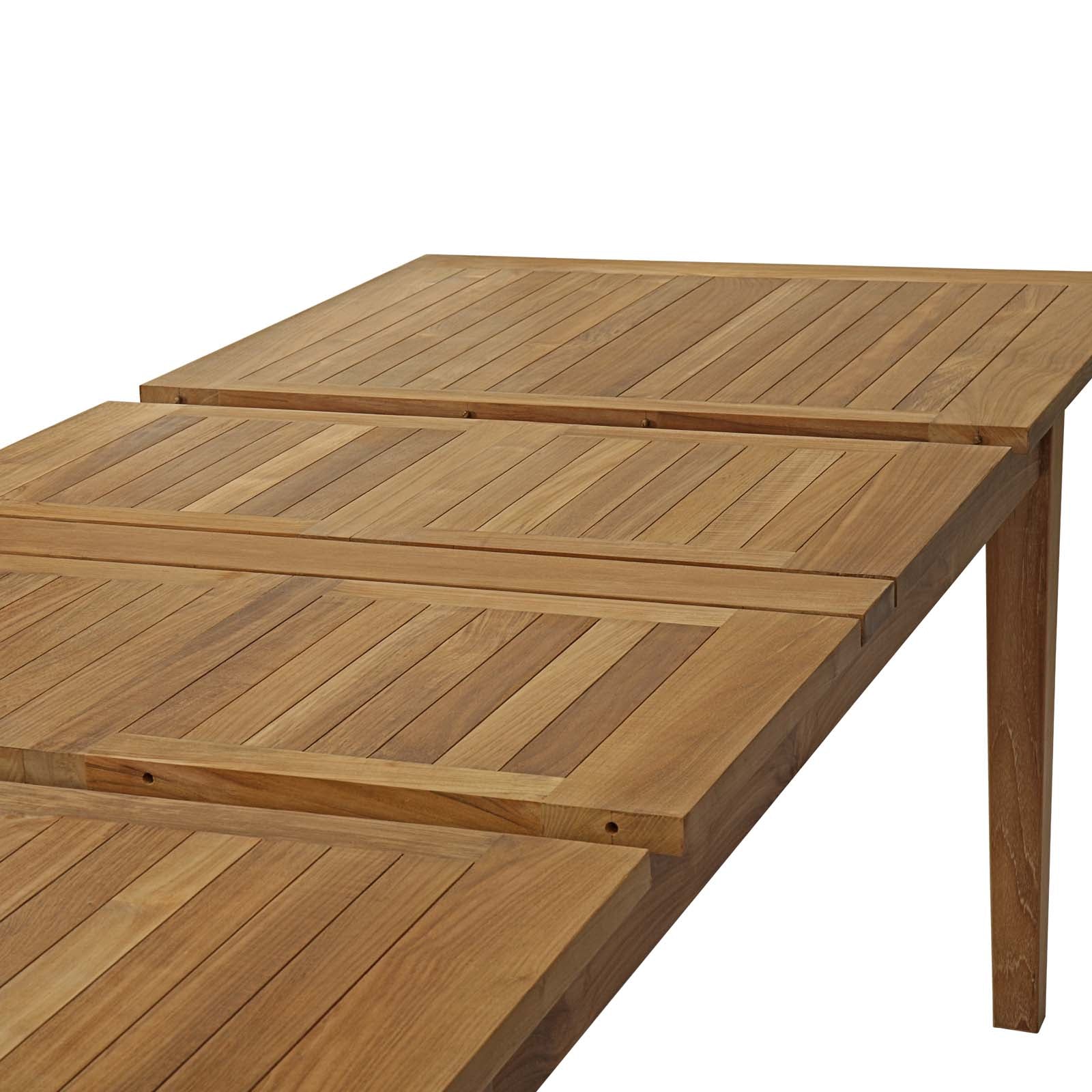 Marina Extendable Outdoor Patio Teak Dining Table-Outdoor Dining Table-Modway-Wall2Wall Furnishings