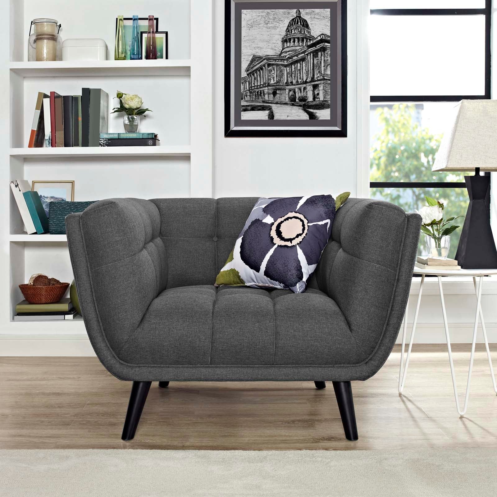 Bestow Upholstered Fabric Armchair-Arm Chair-Modway-Wall2Wall Furnishings