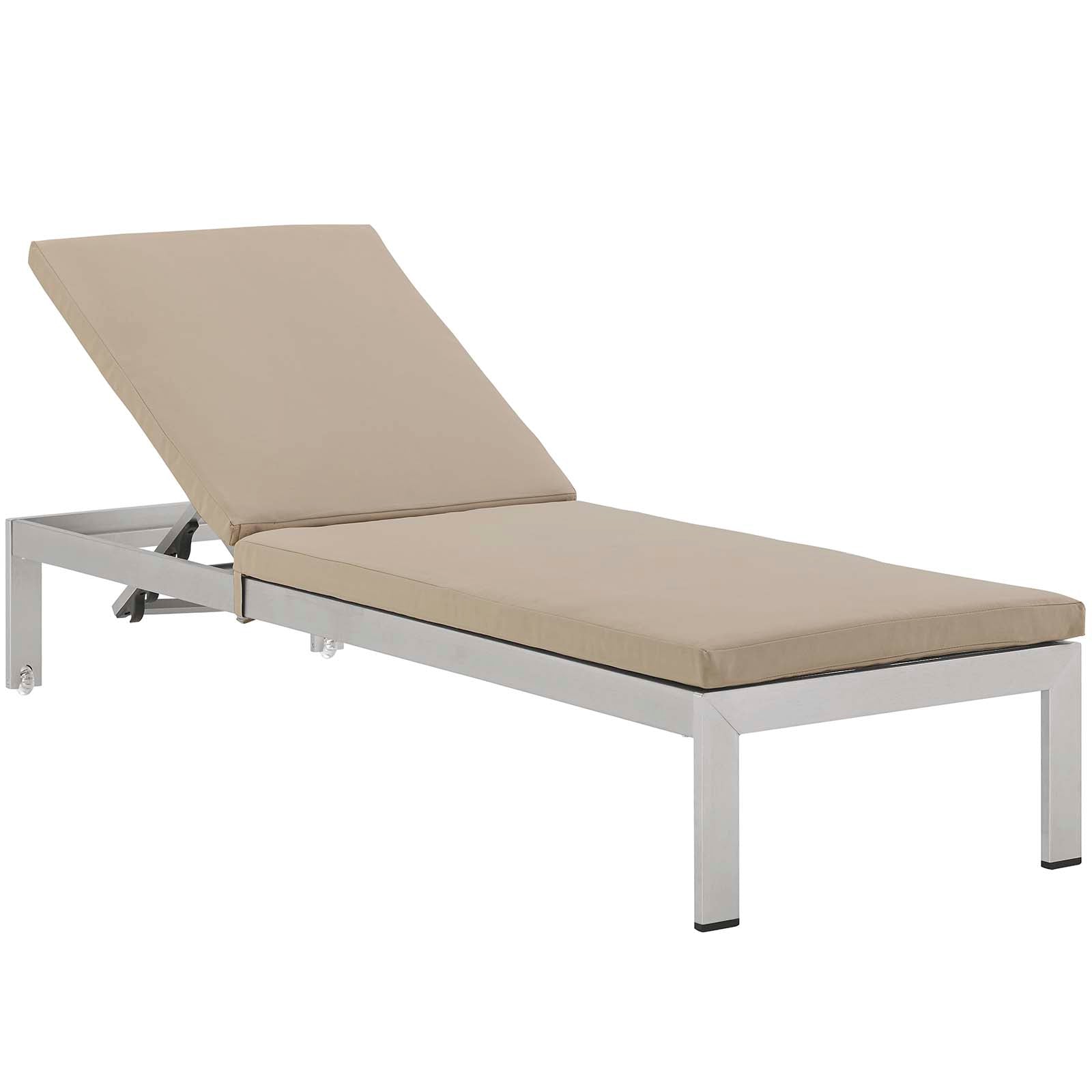 Shore Chaise with Cushions Outdoor Patio Aluminum Set of 4-Outdoor Set-Modway-Wall2Wall Furnishings
