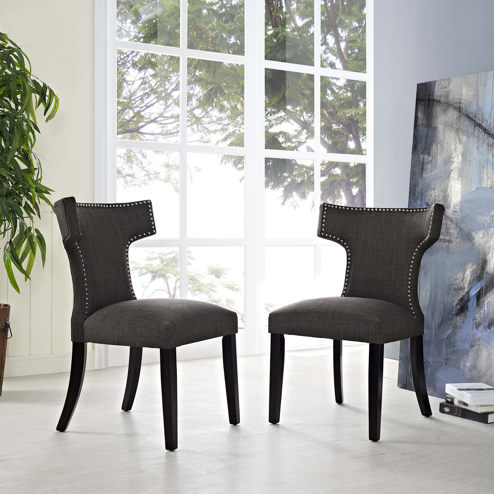 Curve Dining Side Chair Fabric Set of 2-Dining Chair-Modway-Wall2Wall Furnishings