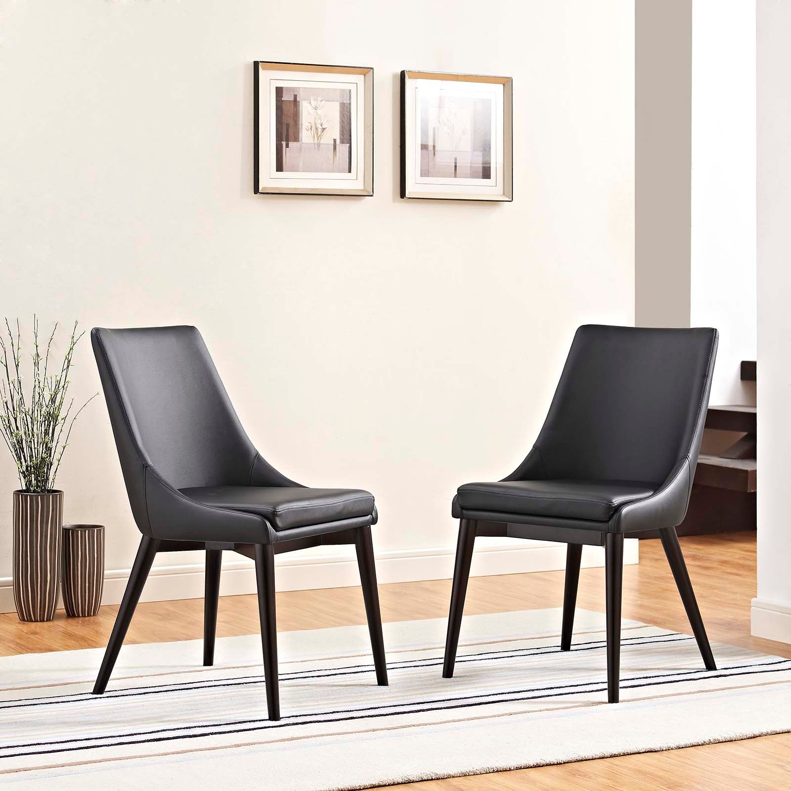 Viscount Dining Side Chair Vinyl Set of 2-Dining Chair-Modway-Wall2Wall Furnishings