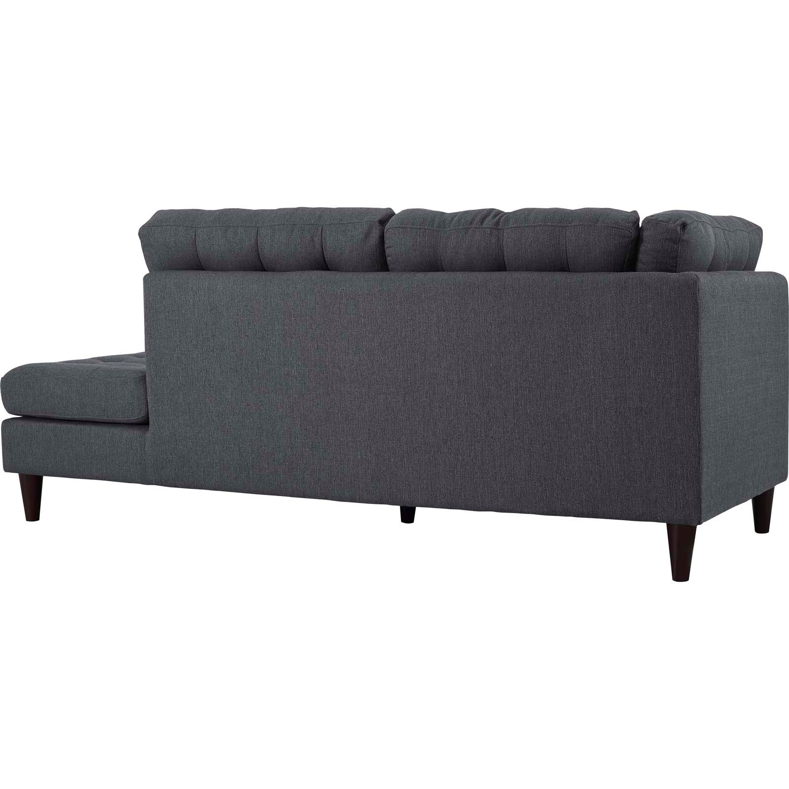 Empress 2 Piece Upholstered Fabric Right Facing Bumper Sectional-Sectional-Modway-Wall2Wall Furnishings