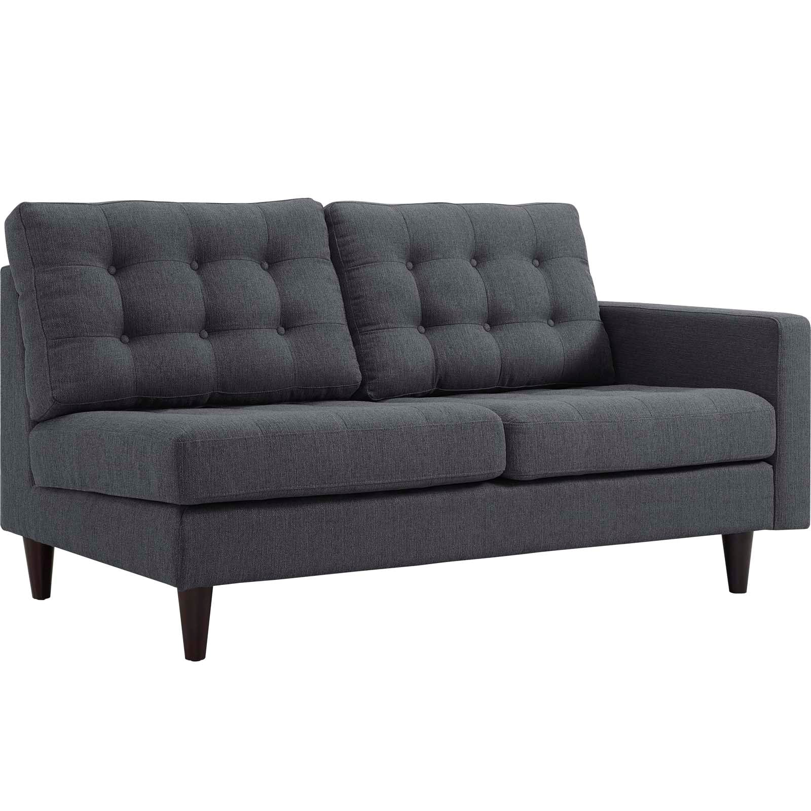 Empress 2 Piece Upholstered Fabric Left Facing Bumper Sectional-Sectional-Modway-Wall2Wall Furnishings