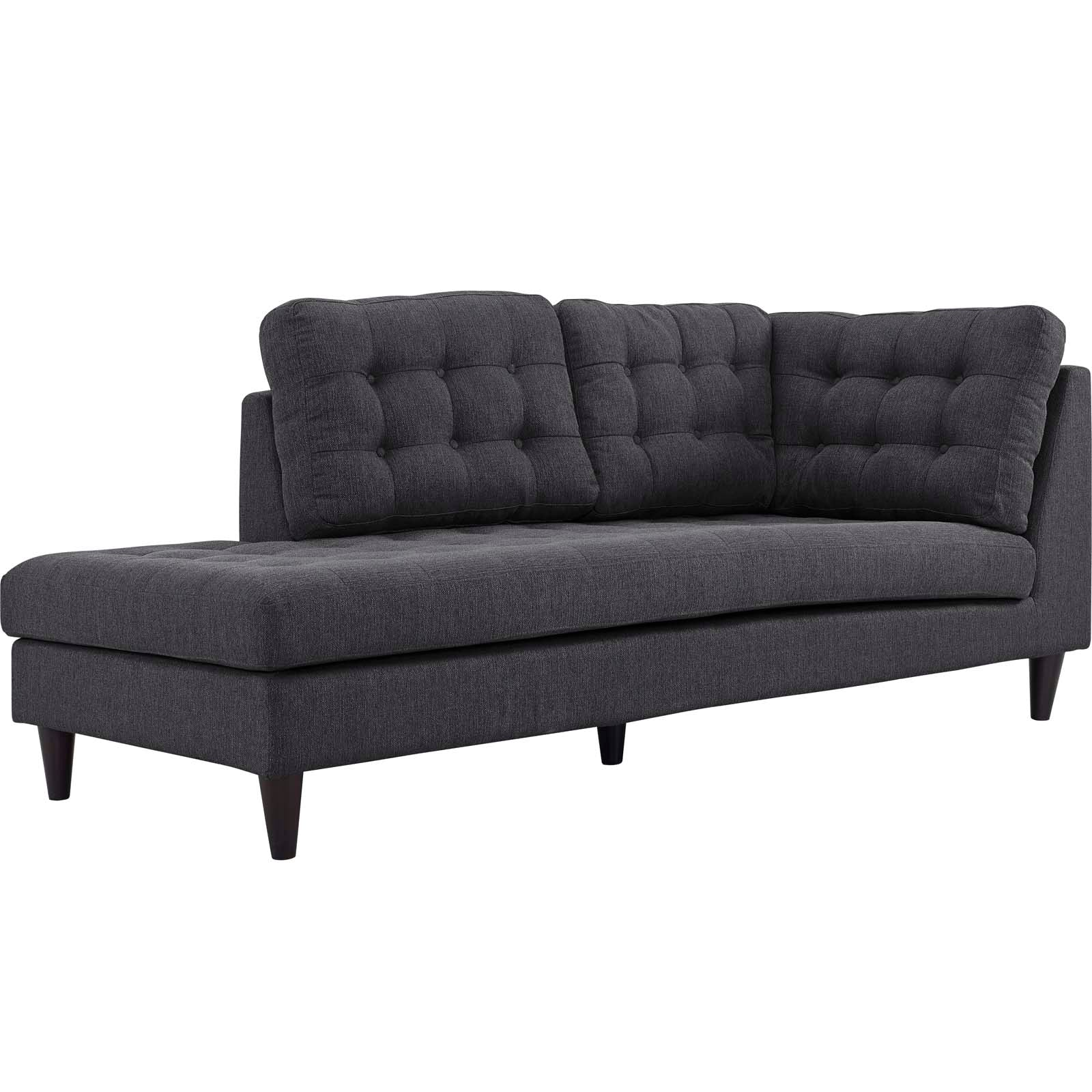 Empress 2 Piece Upholstered Fabric Left Facing Bumper Sectional-Sectional-Modway-Wall2Wall Furnishings