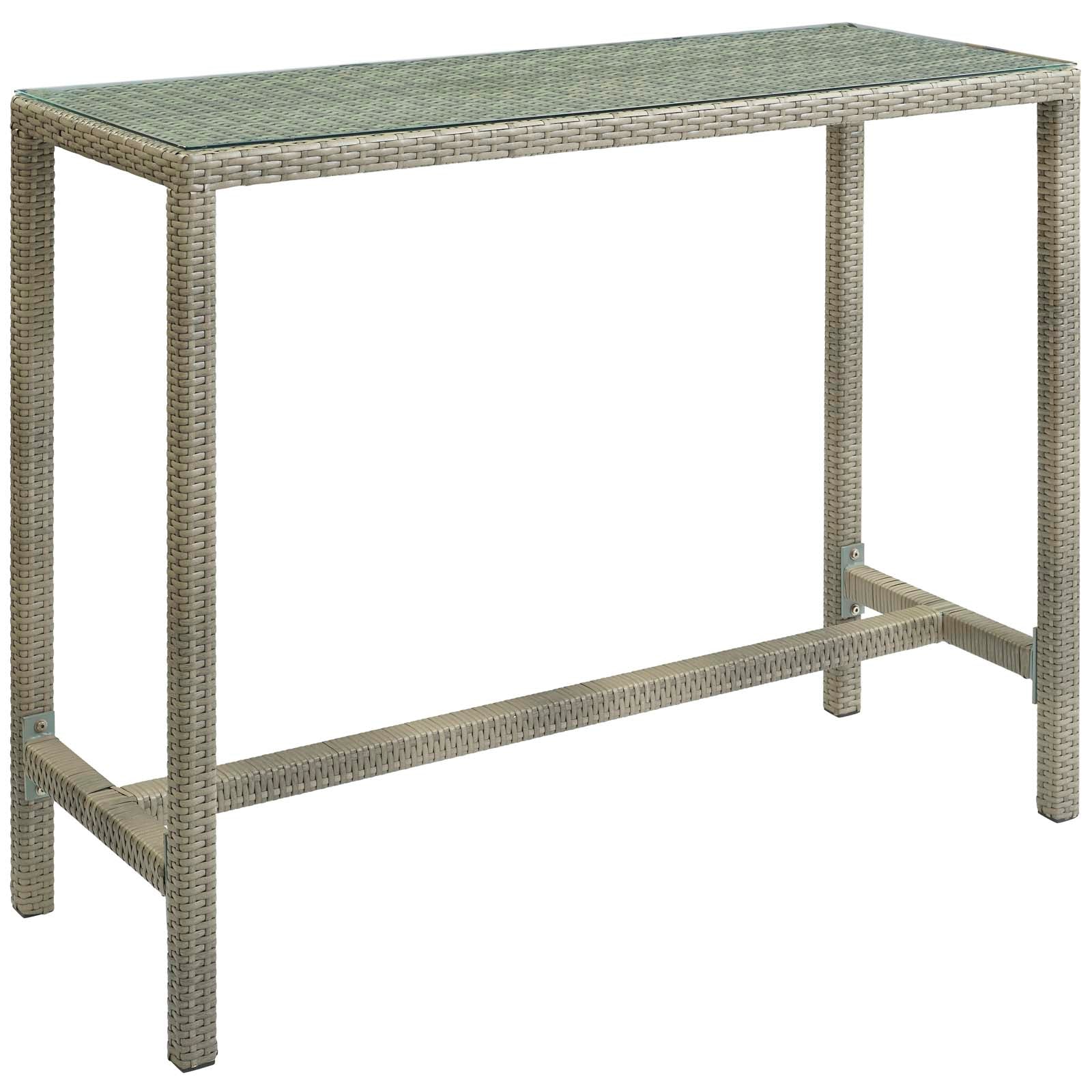 Conduit Outdoor Patio Wicker Rattan Large Bar Table-Outdoor Bar Table-Modway-Wall2Wall Furnishings