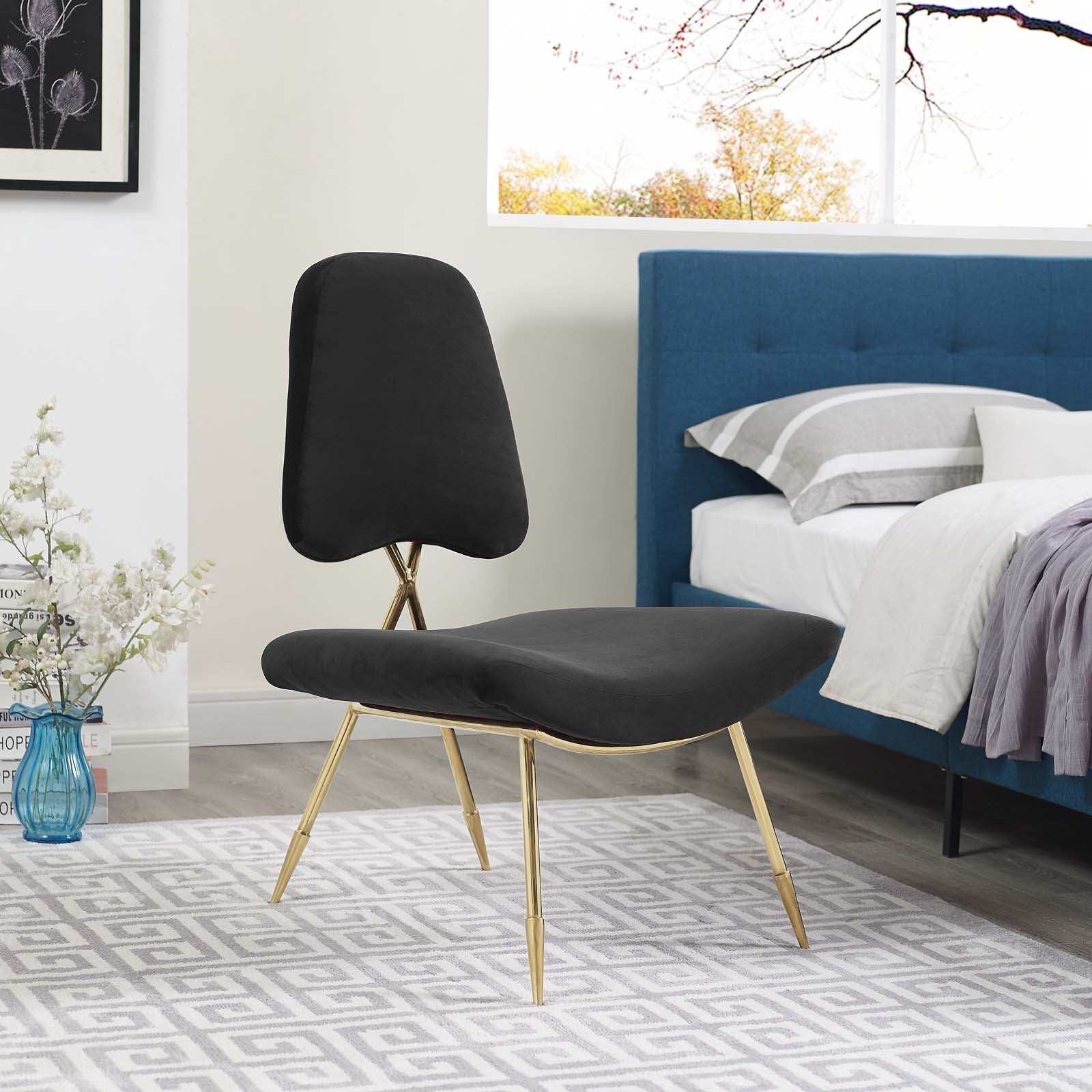 Ponder Performance Velvet Lounge Chair-Chair-Modway-Wall2Wall Furnishings