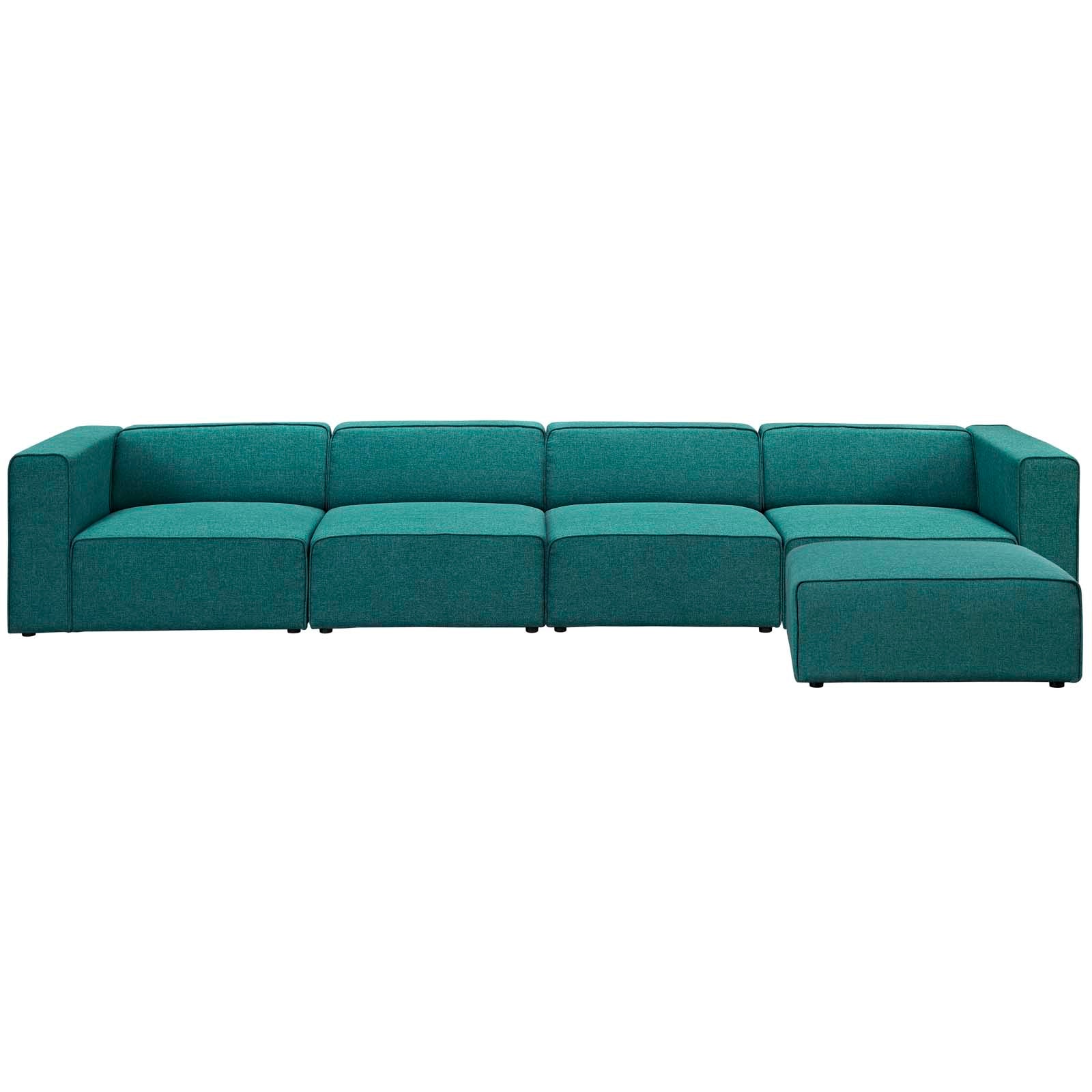 Mingle 5 Piece Upholstered Fabric Sectional Sofa Set-Sofa Set-Modway-Wall2Wall Furnishings