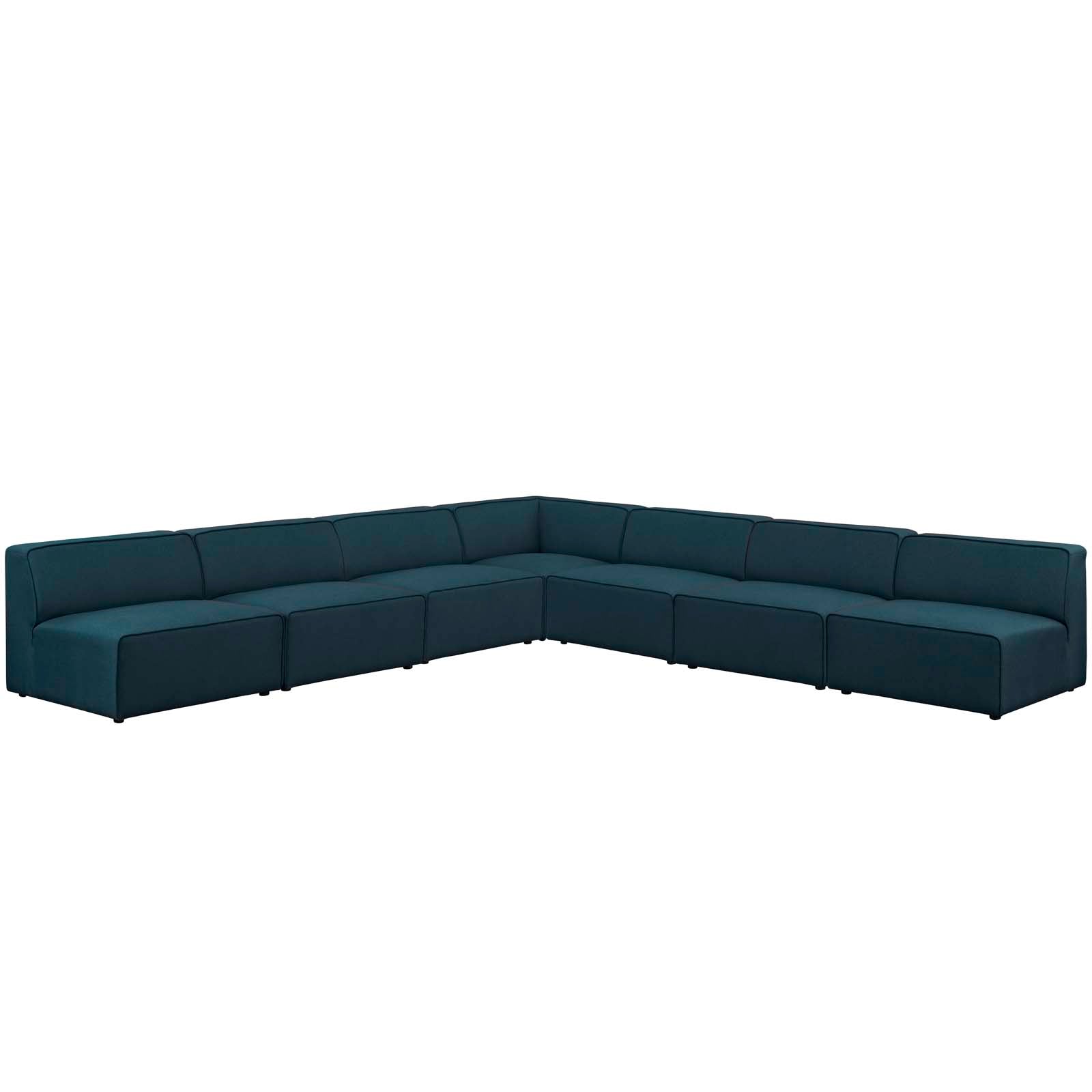 Mingle 7 Piece Upholstered Fabric Sectional Sofa Set-Sofa Set-Modway-Wall2Wall Furnishings