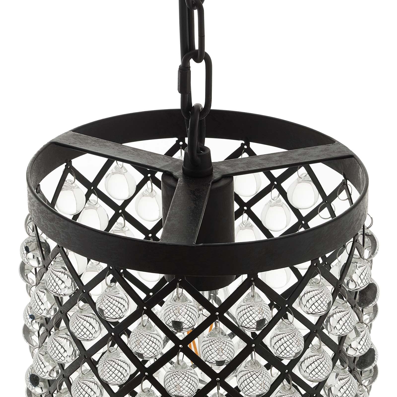 Reflect Glass and Metal Pendant Chandelier-Ceiling Lamp-Modway-Wall2Wall Furnishings