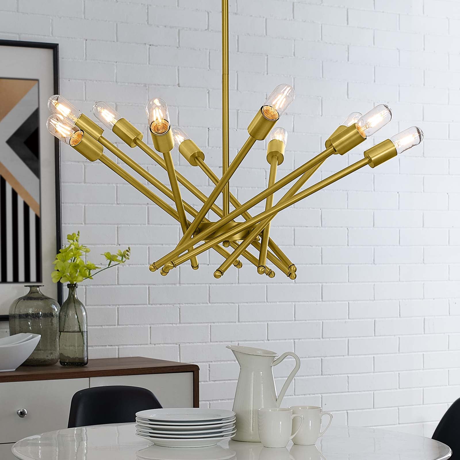 Cherish Brass Metal Pendant Light-Ceiling Lamp-Modway-Wall2Wall Furnishings