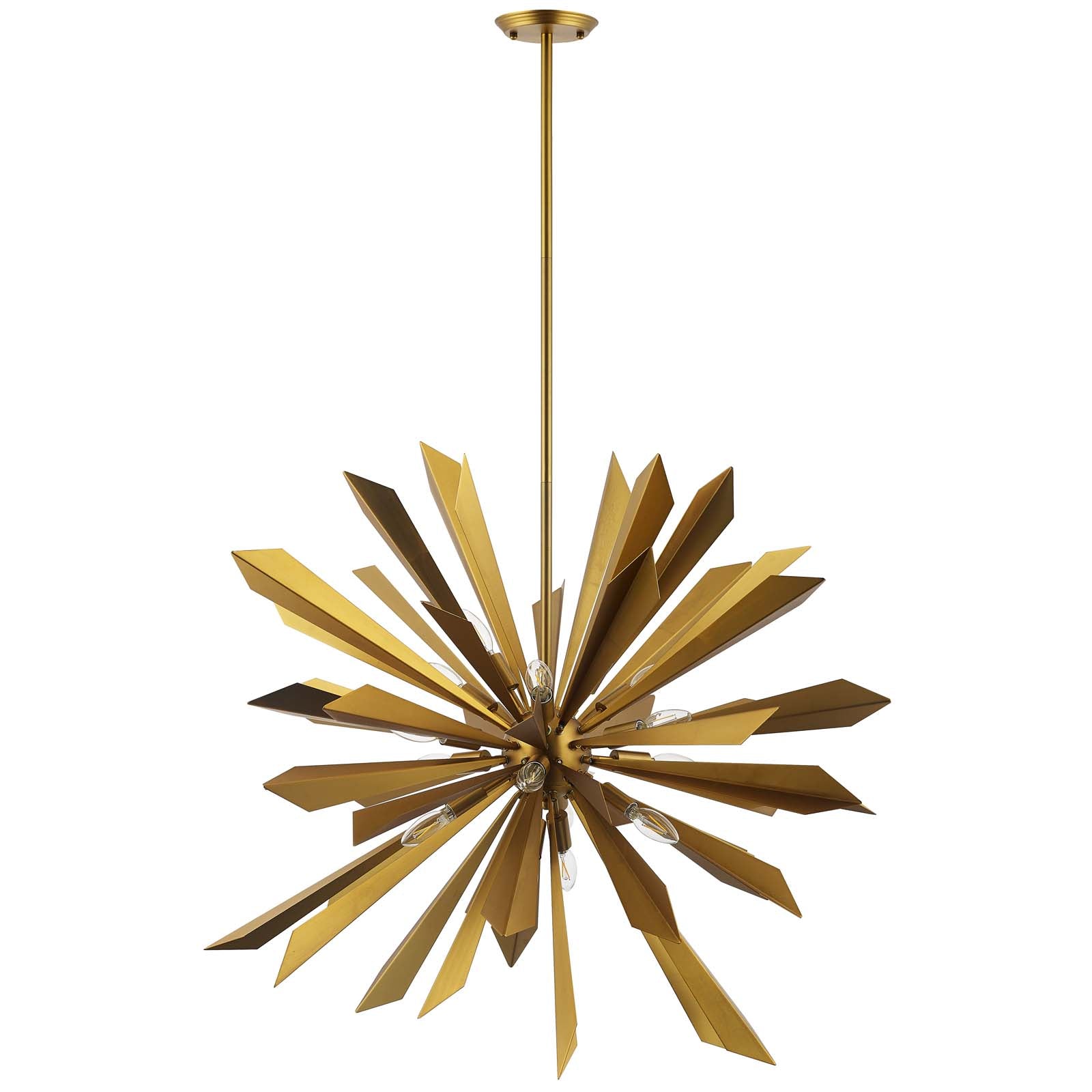 Pervade Starburst Brass Pendant Light Chandelier-Ceiling Lamp-Modway-Wall2Wall Furnishings