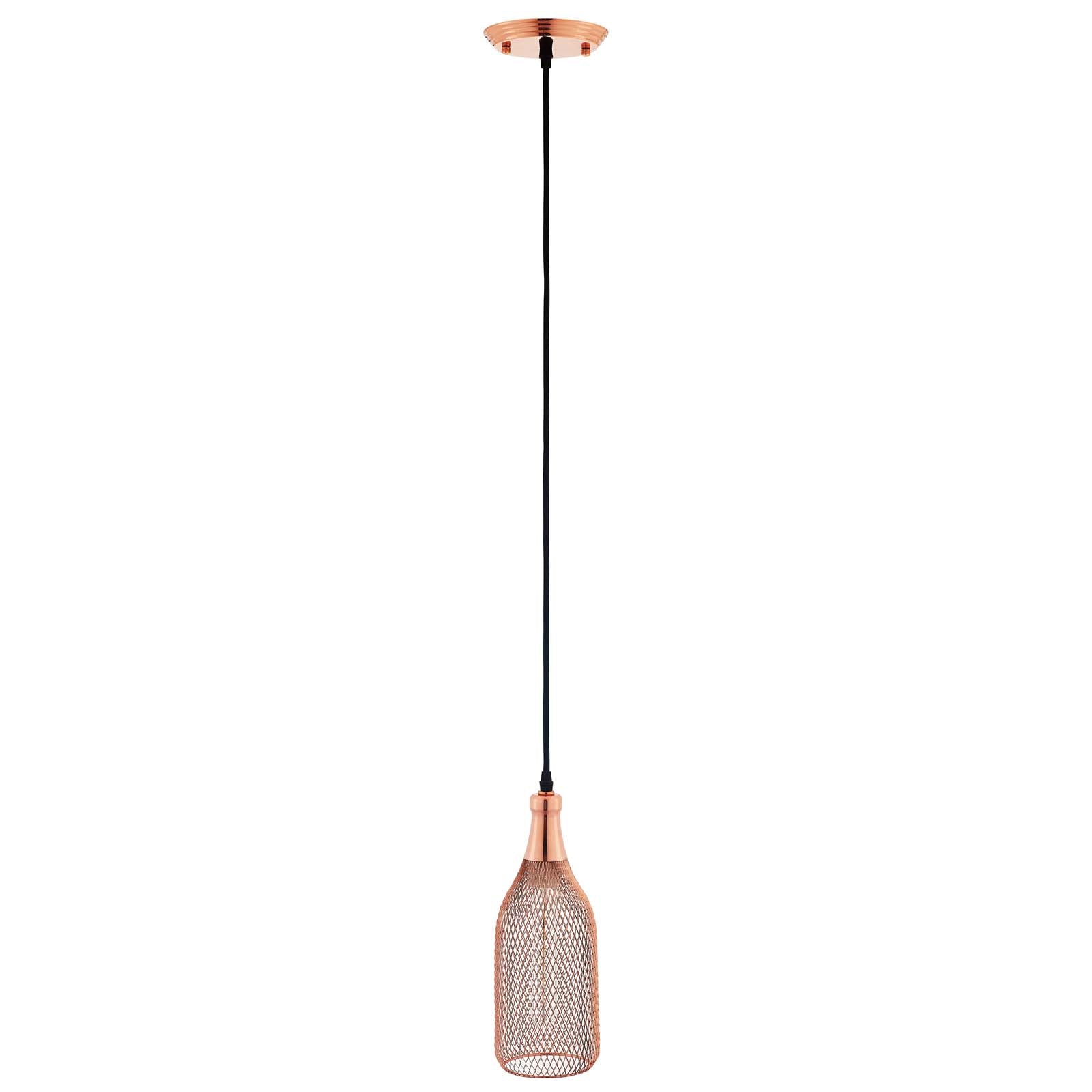 Glimmer Bottle-Shaped Rose Gold Pendant Light-Ceiling Lamp-Modway-Wall2Wall Furnishings