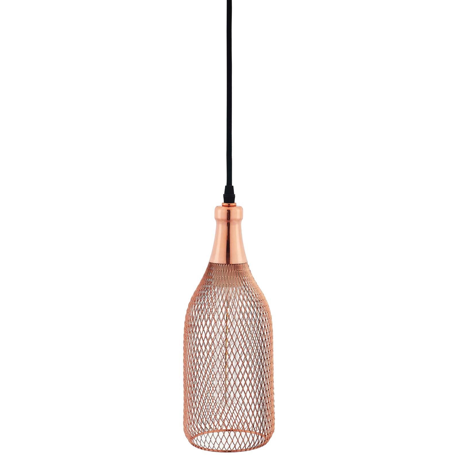 Glimmer Bottle-Shaped Rose Gold Pendant Light-Ceiling Lamp-Modway-Wall2Wall Furnishings