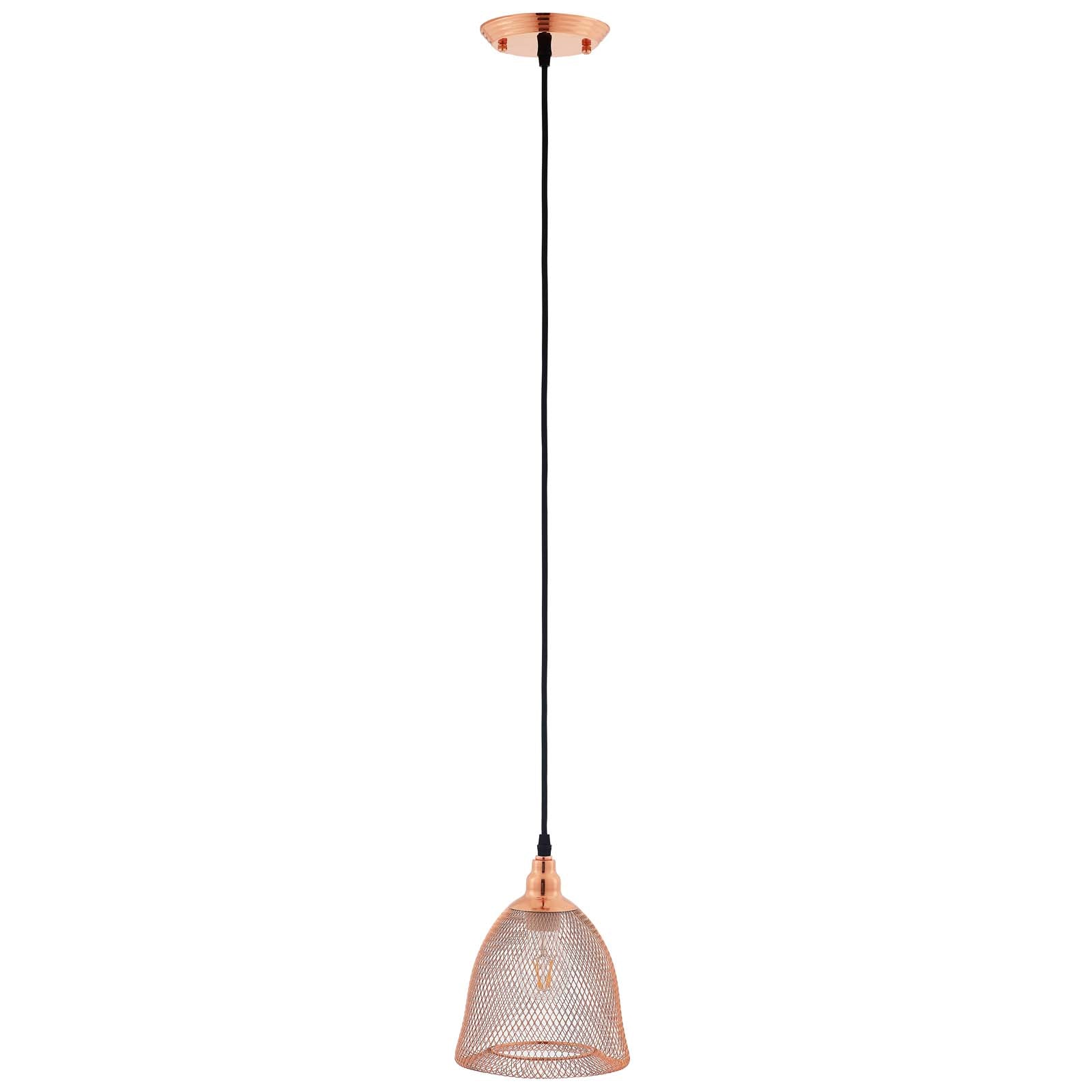 Glimmer Bell-Shaped Rose Gold Pendant Ligh-Ceiling Lamp-Modway-Wall2Wall Furnishings
