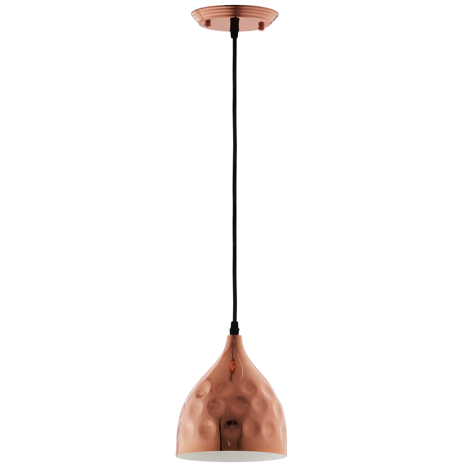 Dimple 6.5" Bell-Shaped Rose Gold Pendant Light-Ceiling Lamp-Modway-Wall2Wall Furnishings
