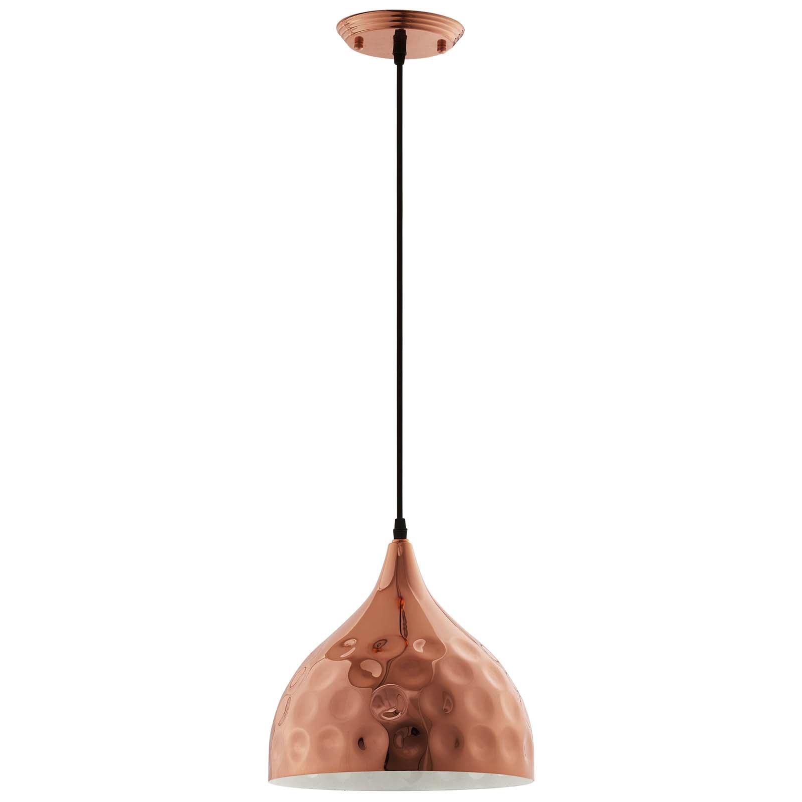 Dimple 11" Bell-Shaped Rose Gold Pendant Light-Ceiling Lamp-Modway-Wall2Wall Furnishings