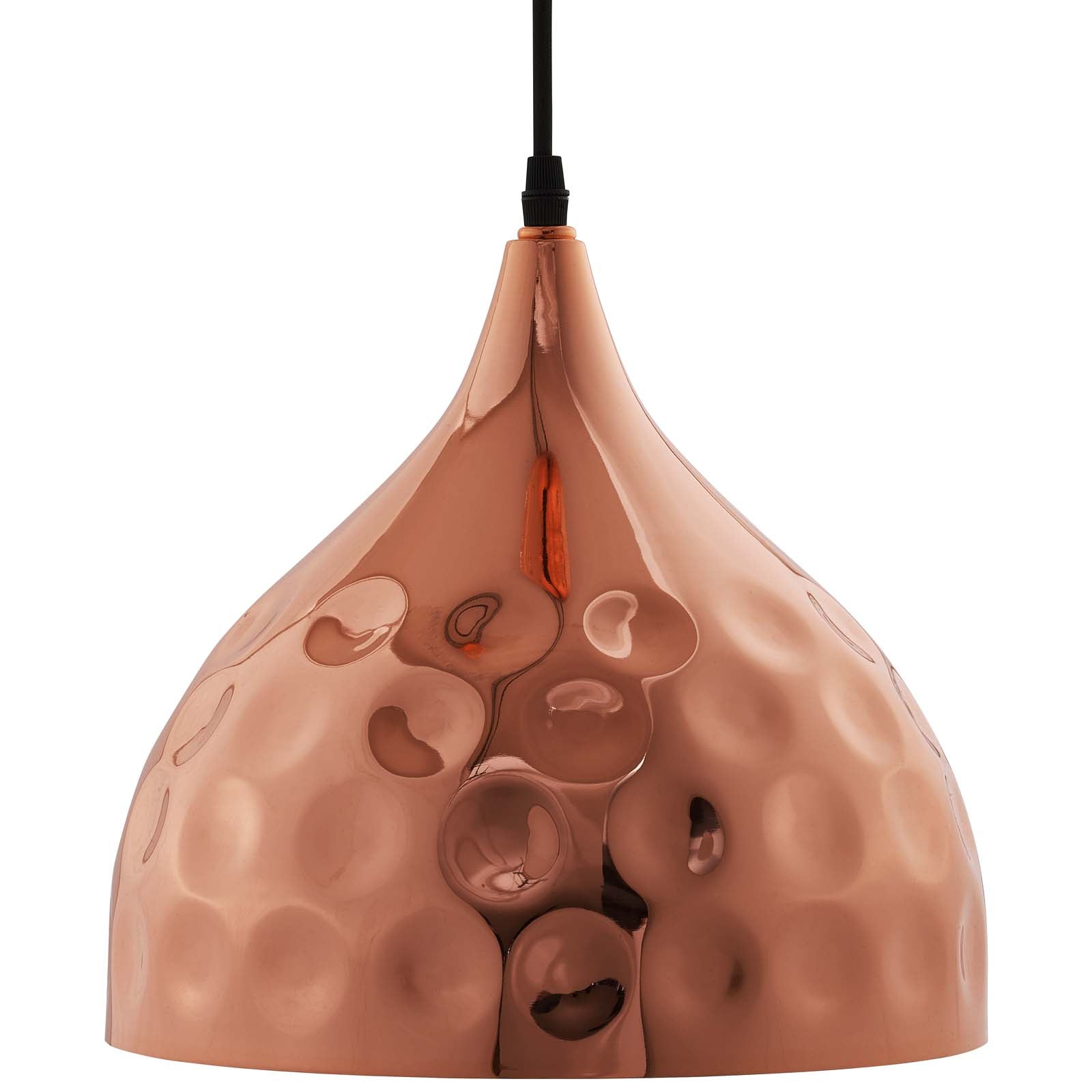 Dimple 11" Bell-Shaped Rose Gold Pendant Light-Ceiling Lamp-Modway-Wall2Wall Furnishings