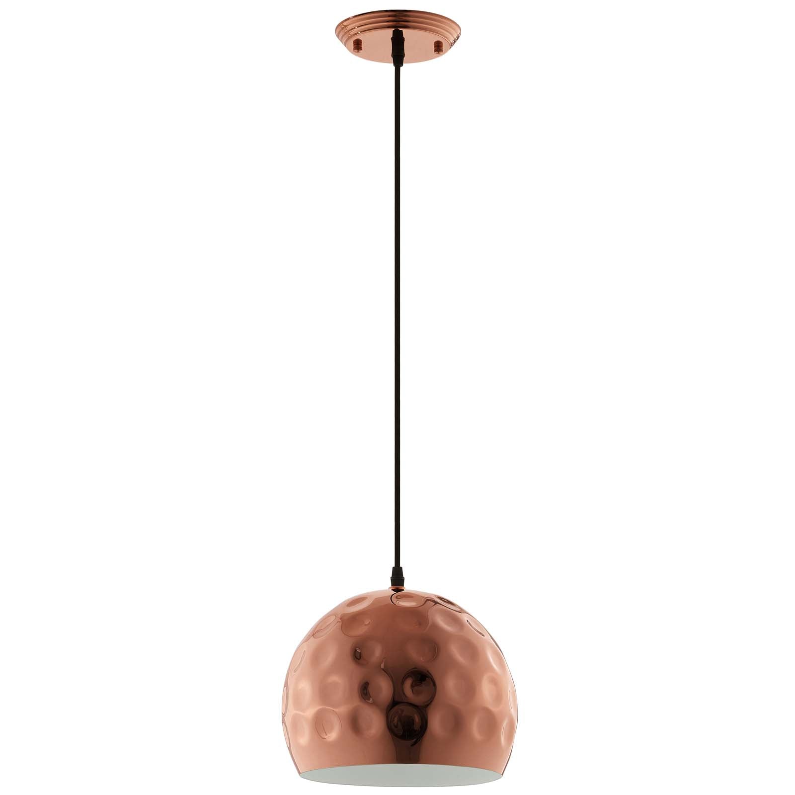 Dimple 10" Half-Sphere Rose Gold Pendant Light-Ceiling Lamp-Modway-Wall2Wall Furnishings