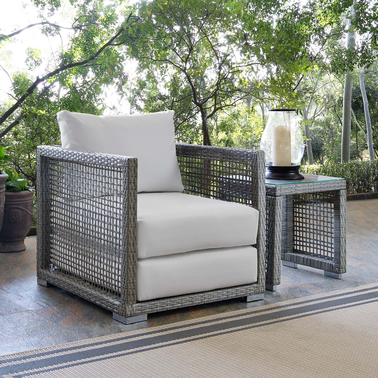 Aura Rattan Outdoor Patio Armchair-Outdoor Arm Chair-Modway-Wall2Wall Furnishings