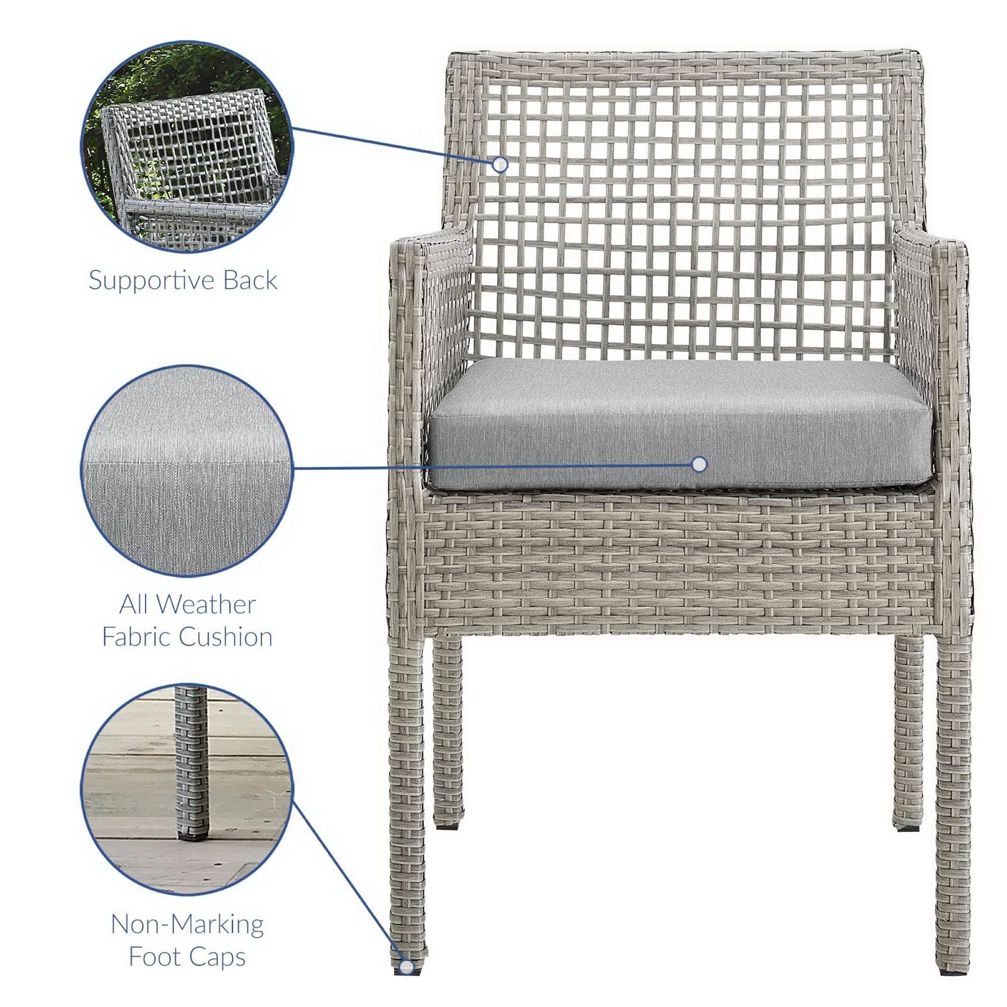 Aura 7 Piece Outdoor Patio Wicker Rattan Set