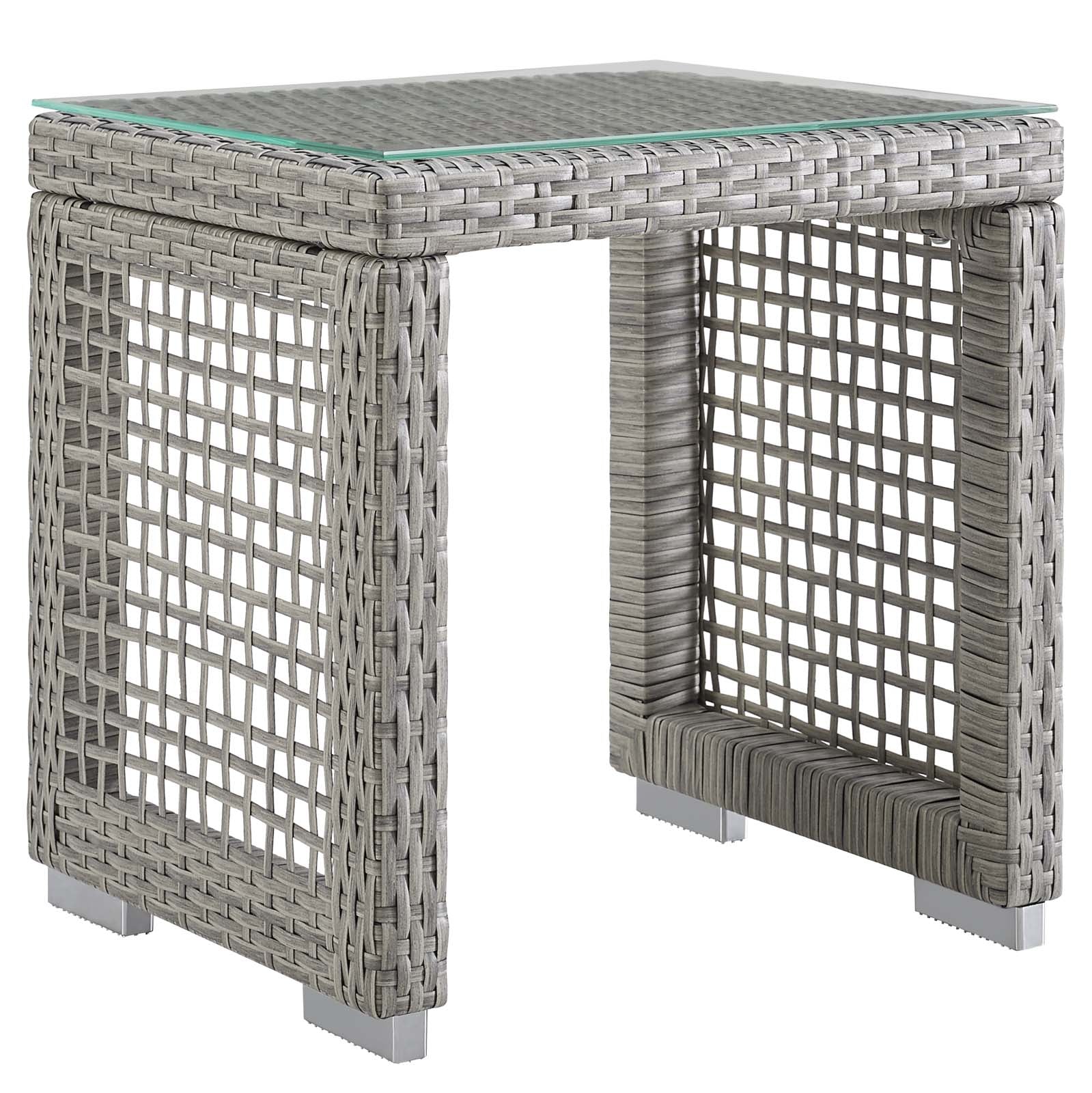 Aura Outdoor Patio Wicker Rattan Side Table-Outdoor Side Table-Modway-Wall2Wall Furnishings