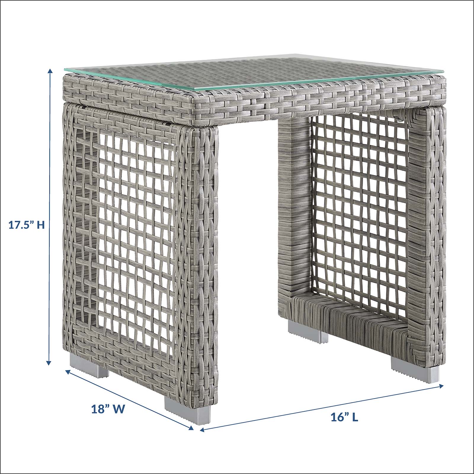 Aura Outdoor Patio Wicker Rattan Side Table-Outdoor Side Table-Modway-Wall2Wall Furnishings
