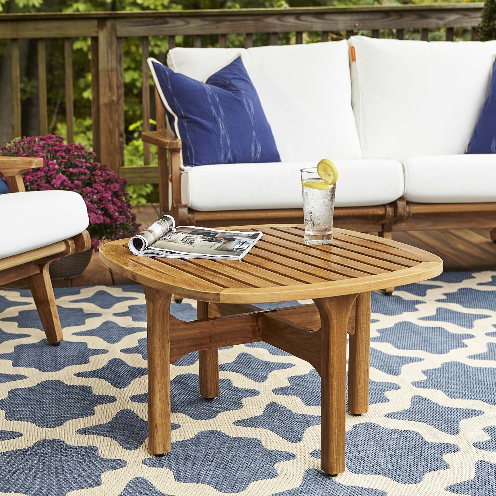 Saratoga Outdoor Patio Teak Coffee Table-Outdoor Coffee Table-Modway-Wall2Wall Furnishings