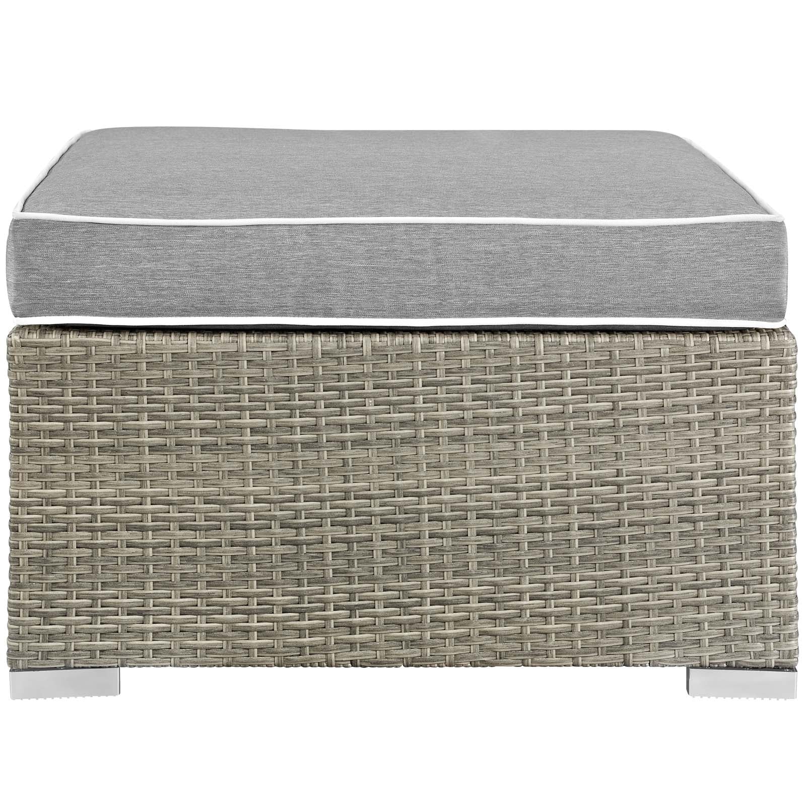 Repose Outdoor Patio Upholstered Fabric Ottoman-Outdoor Ottoman-Modway-Wall2Wall Furnishings