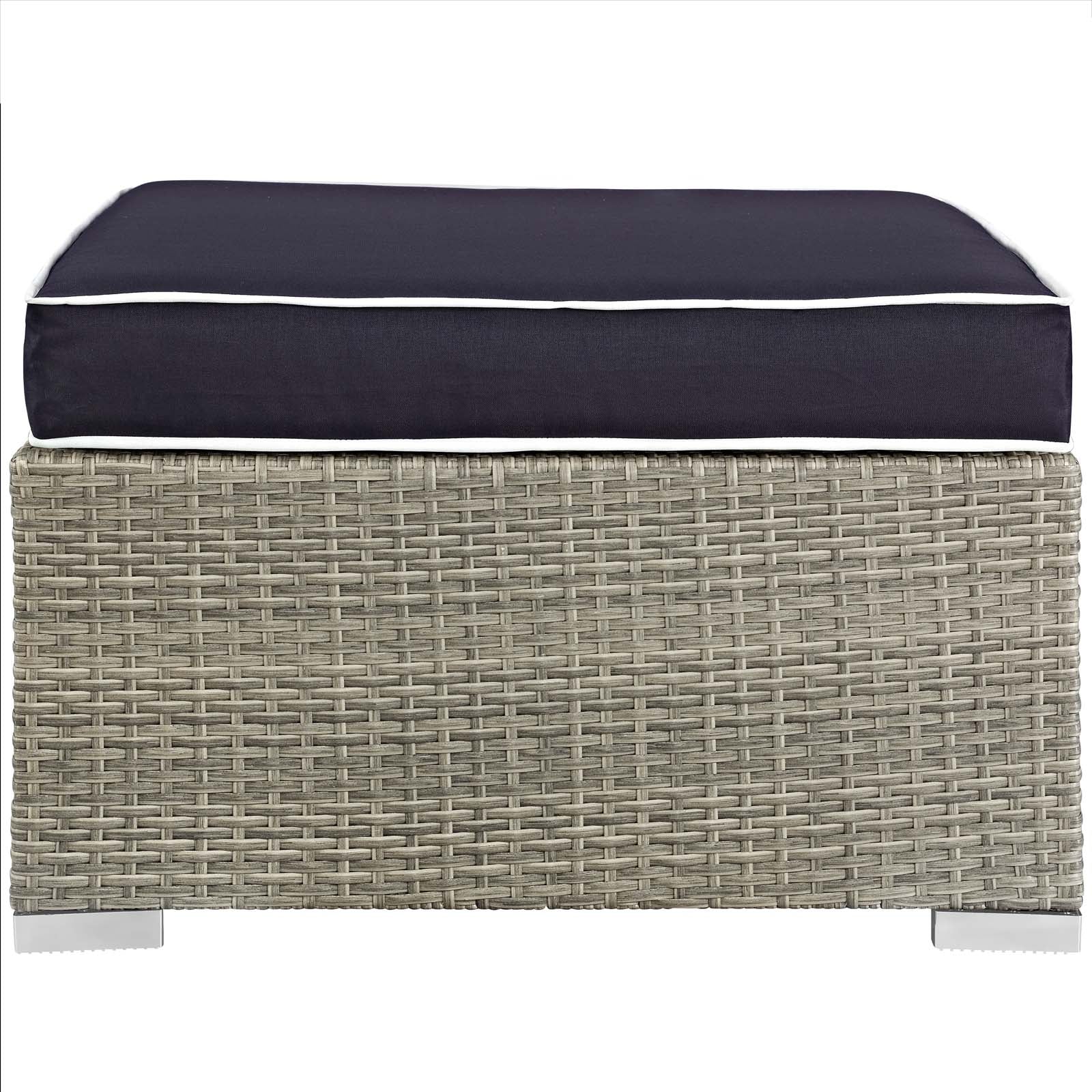 Repose Outdoor Patio Upholstered Fabric Ottoman-Outdoor Ottoman-Modway-Wall2Wall Furnishings
