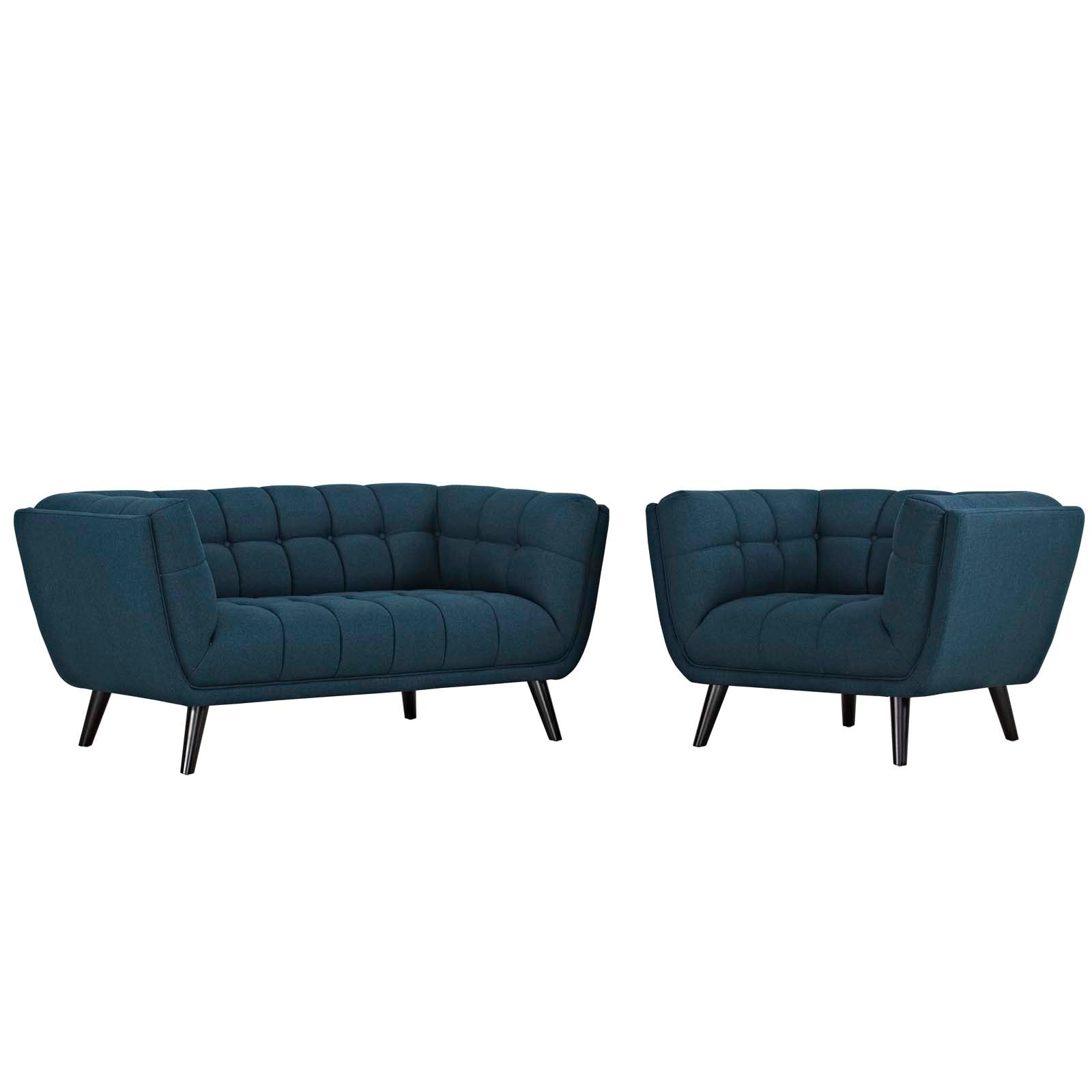 Bestow 2 Piece Upholstered Fabric Loveseat and Armchair Set-Sofa Set-Modway-Wall2Wall Furnishings