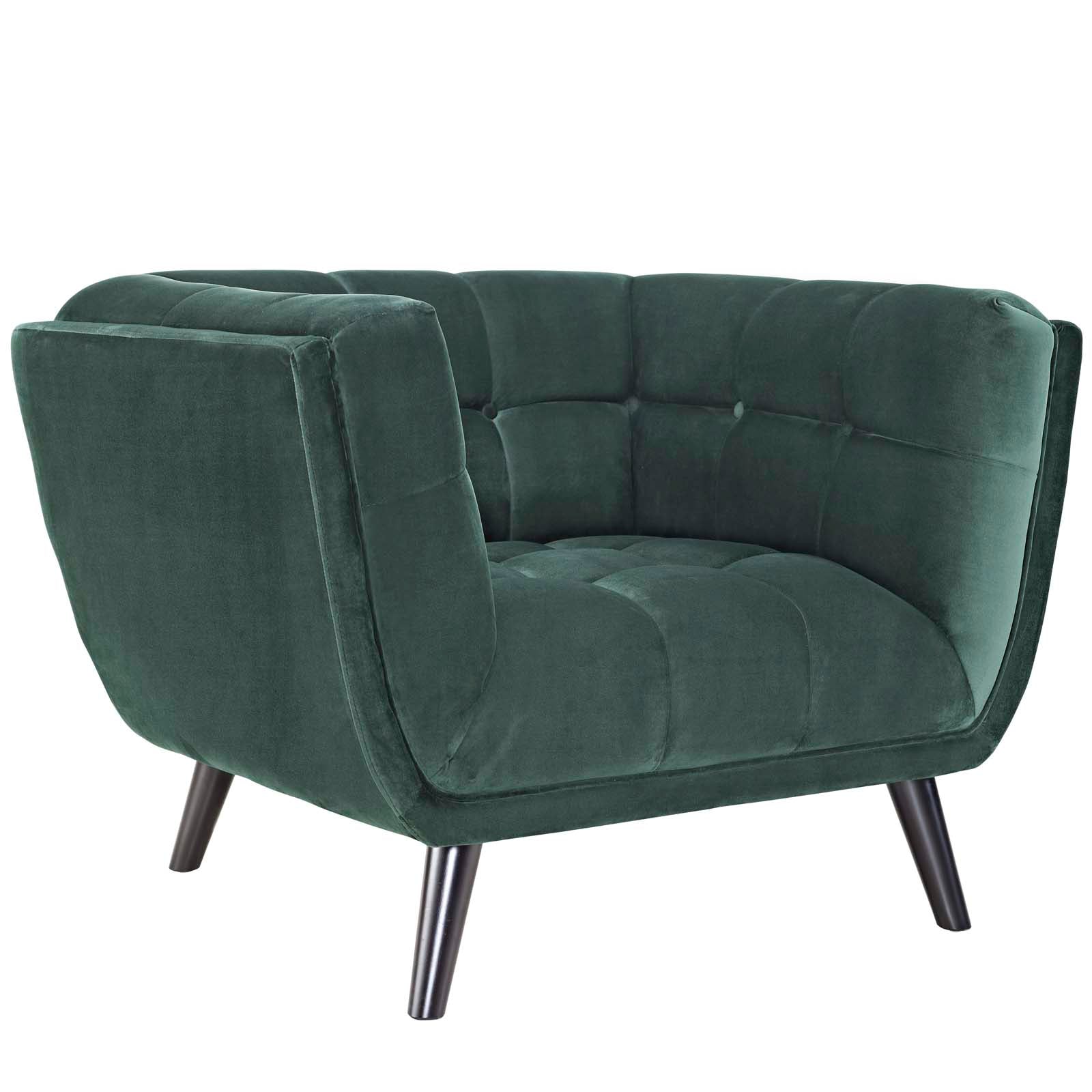 Bestow 3 Piece Velvet Sofa and Armchair Set-Sofa Set-Modway-Wall2Wall Furnishings