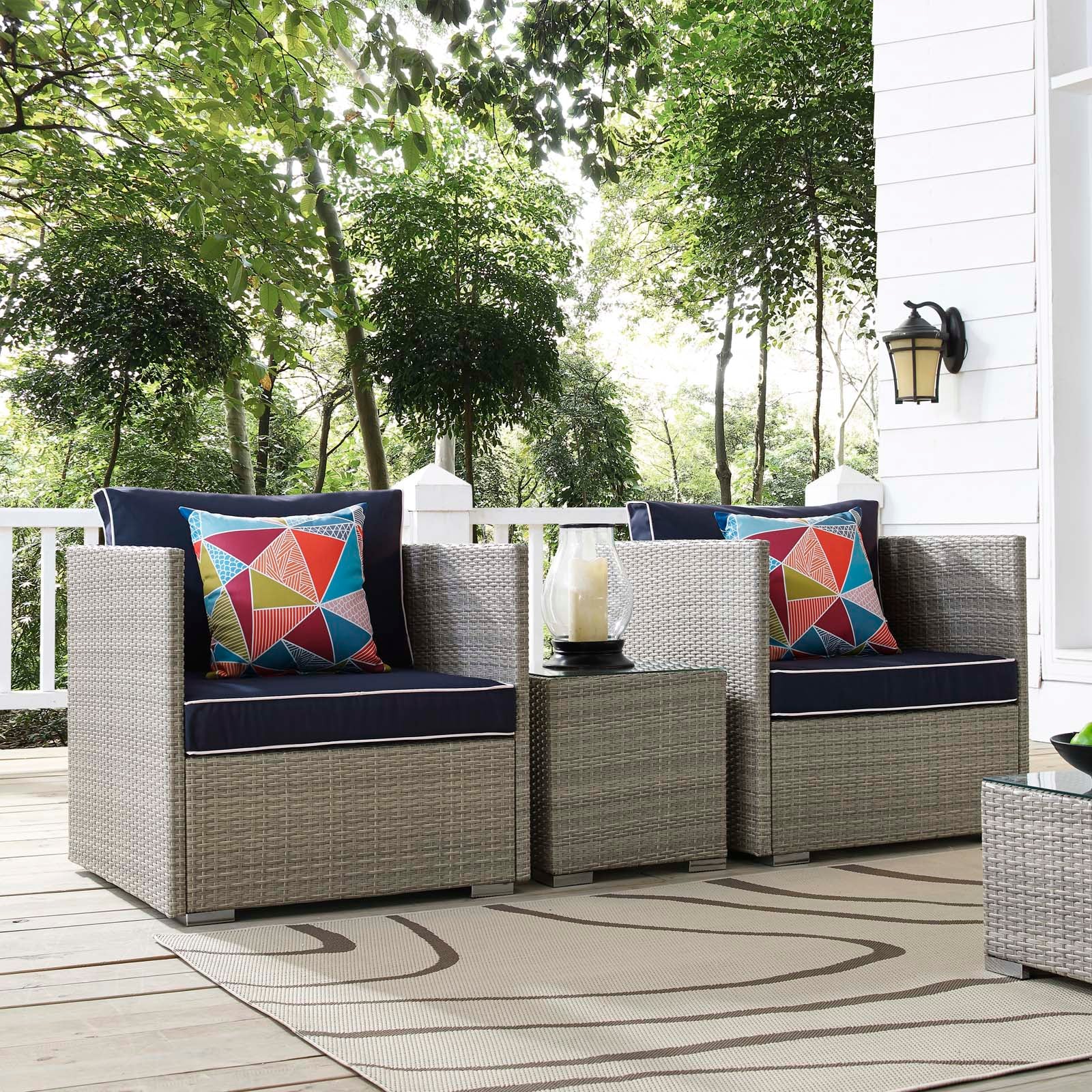 Repose 3 Piece Outdoor Patio Sectional Set-Outdoor Set-Modway-Wall2Wall Furnishings