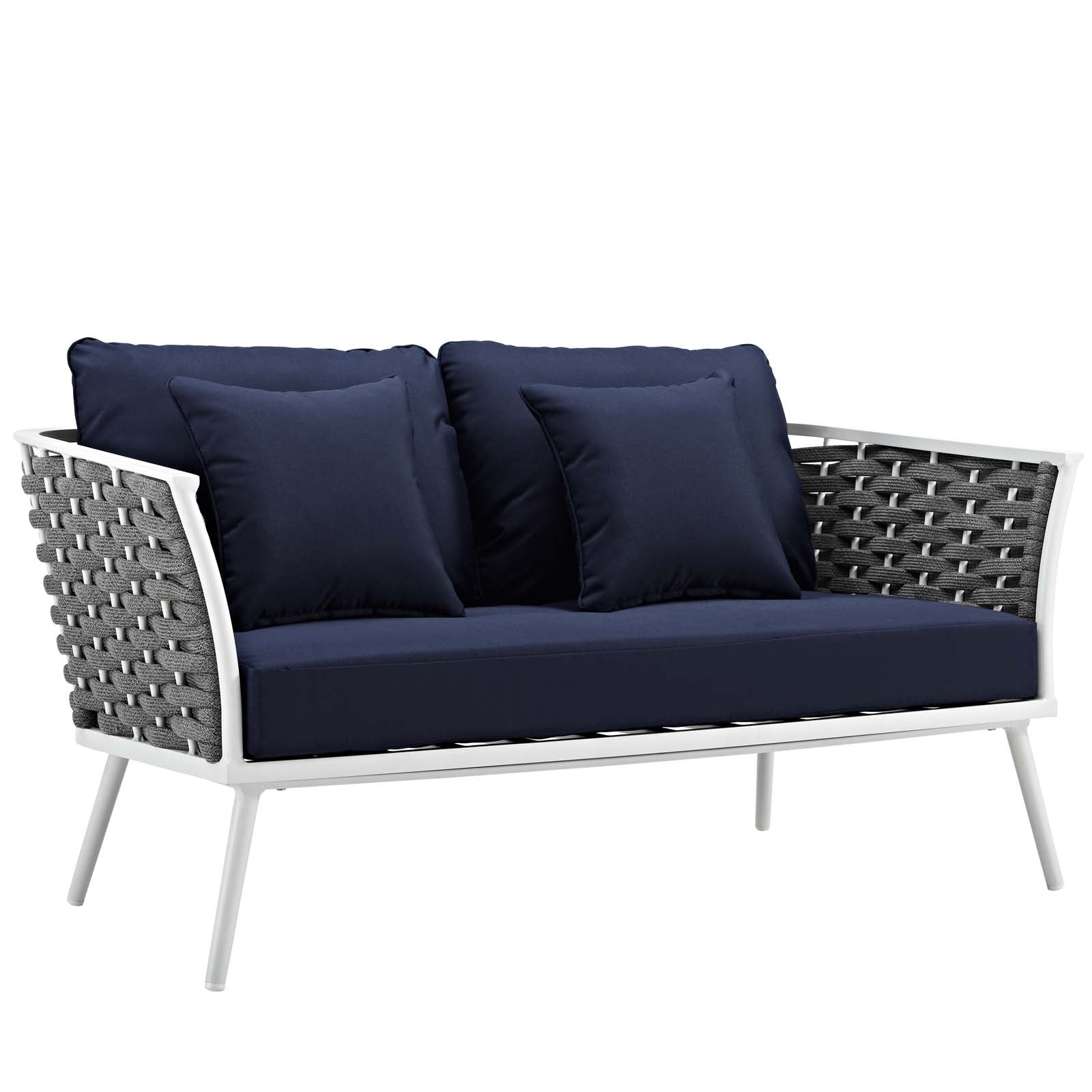 Stance Outdoor Patio Aluminum Loveseat-Outdoor Loveseat-Modway-Wall2Wall Furnishings