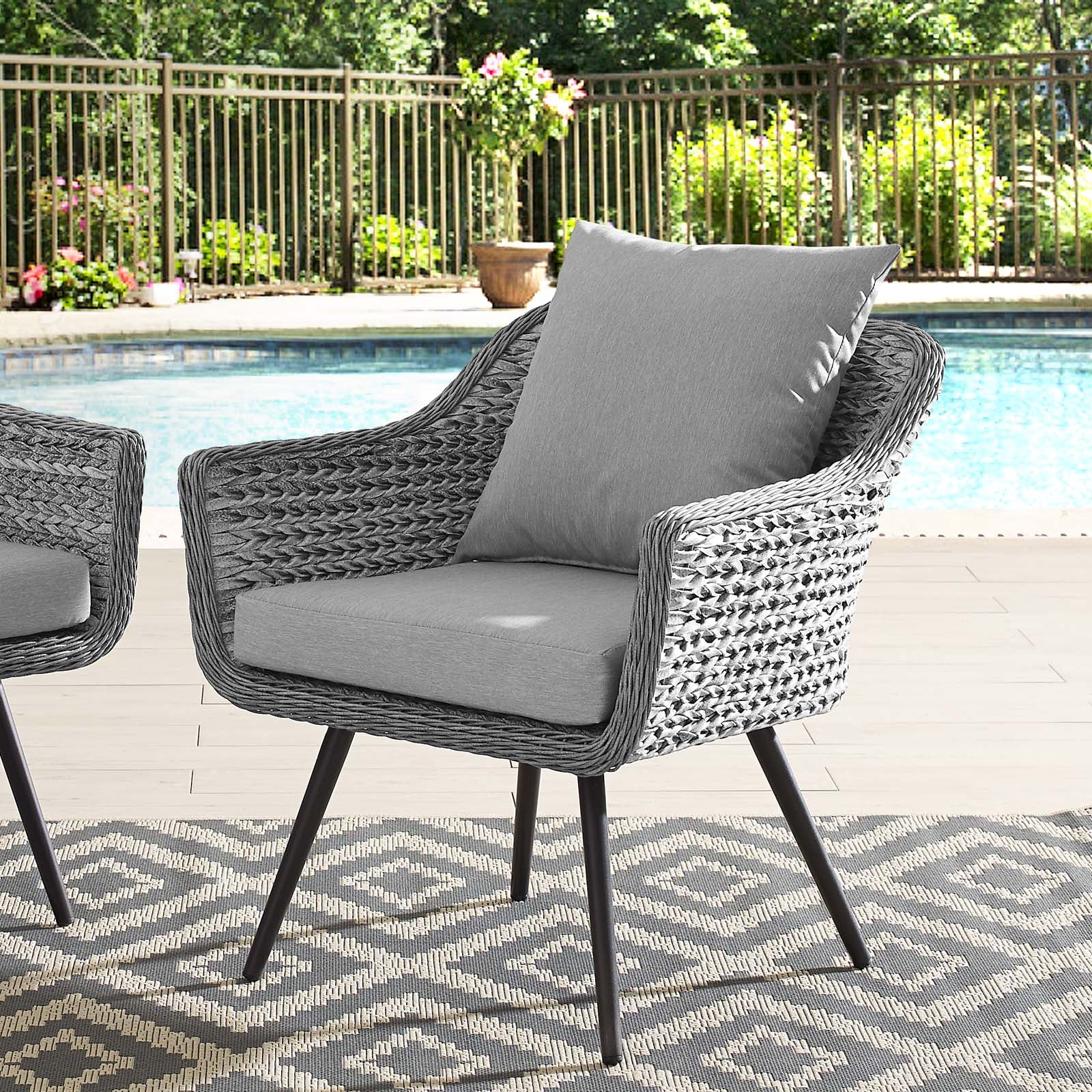 Endeavor Outdoor Patio Wicker Rattan Armchair-Outdoor Arm Chair-Modway-Wall2Wall Furnishings