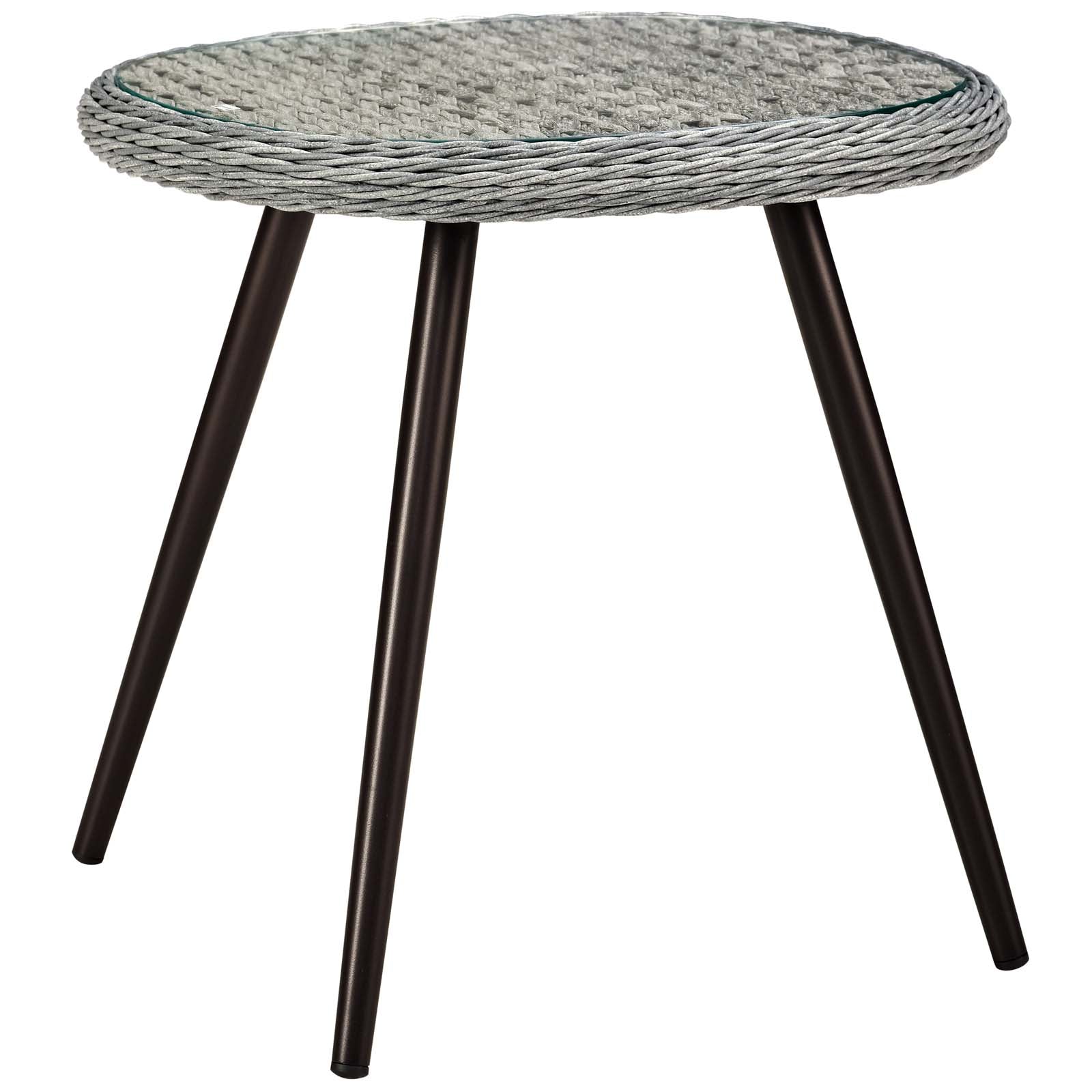 Endeavor Outdoor Patio Wicker Rattan Side Table-Outdoor Side Table-Modway-Wall2Wall Furnishings