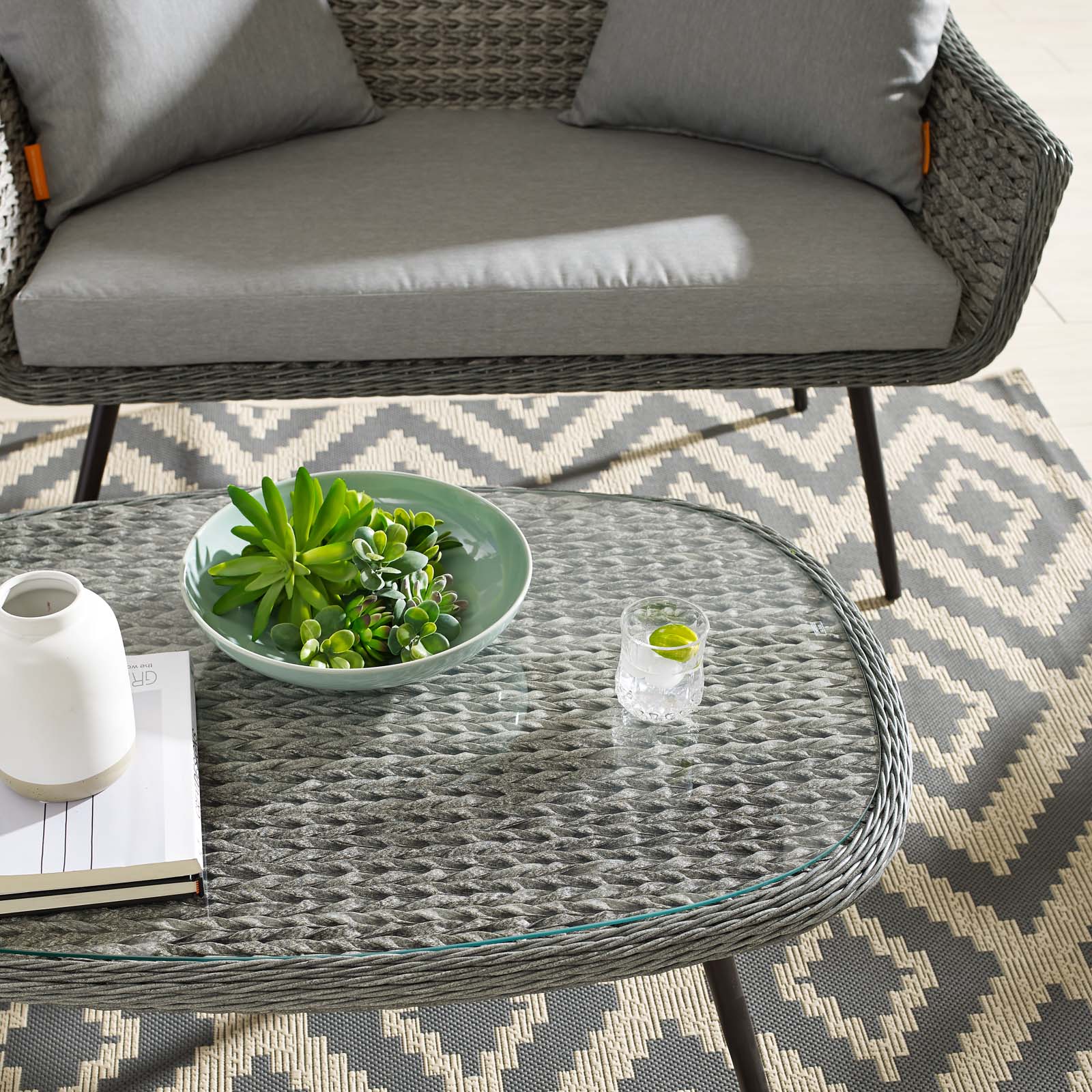Endeavor Outdoor Patio Wicker Rattan Coffee Table-Outdoor Coffee Table-Modway-Wall2Wall Furnishings