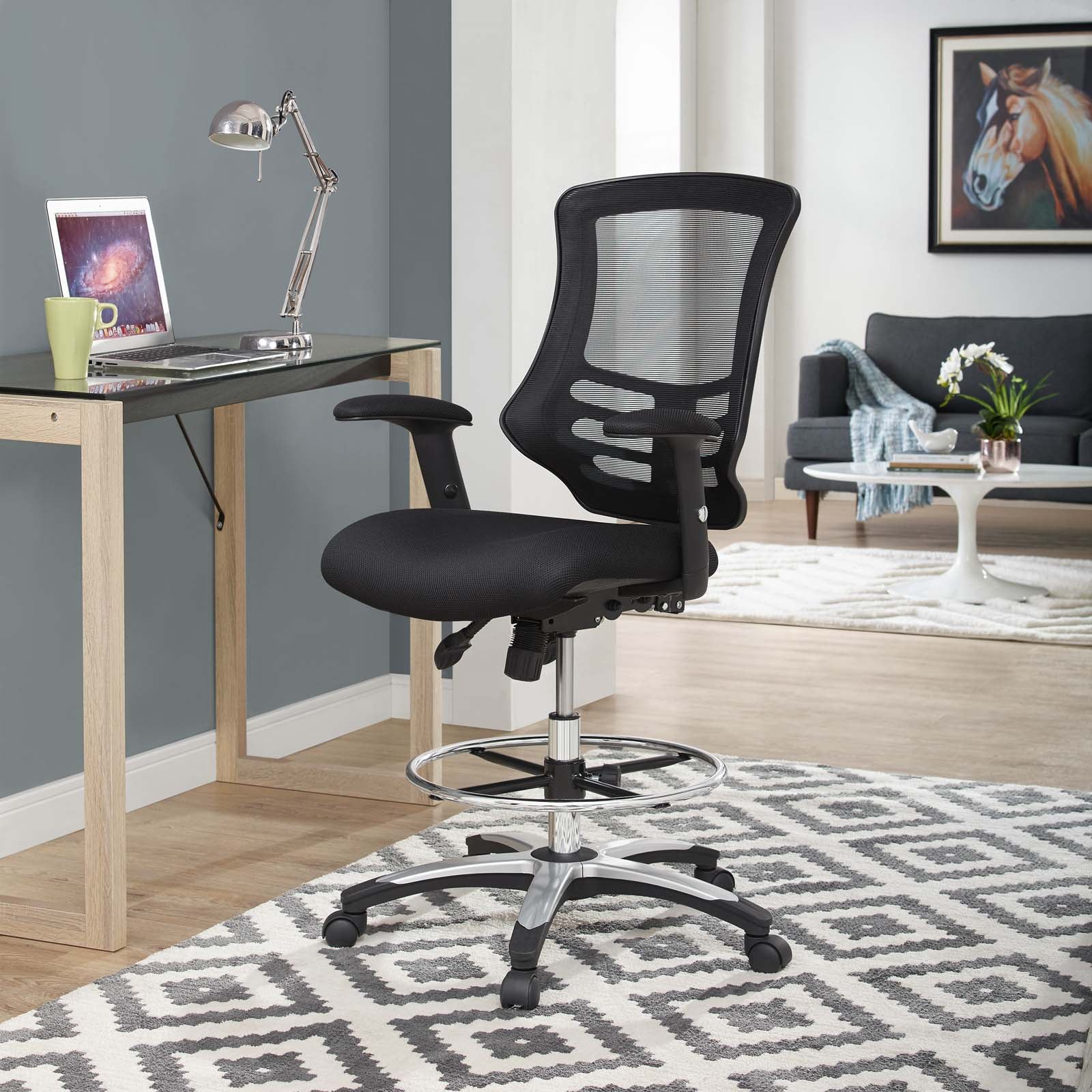 Calibrate Mesh Drafting Chair-Office Chair-Modway-Wall2Wall Furnishings